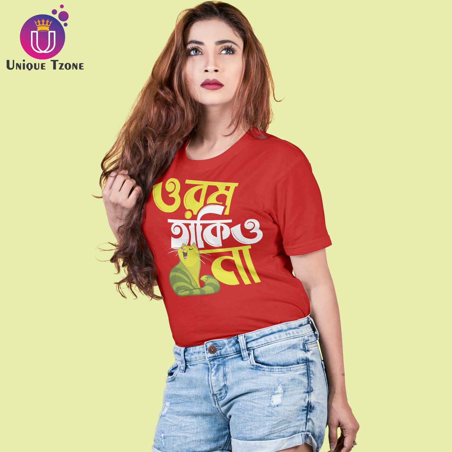 Orom Takio Na Bengali Printed Round Neck Half Sleeve Unisex Cotton Tshirt