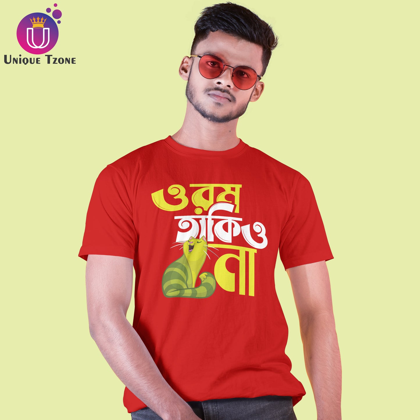 Orom Takio Na Bengali Printed Round Neck Half Sleeve Unisex Cotton Tshirt