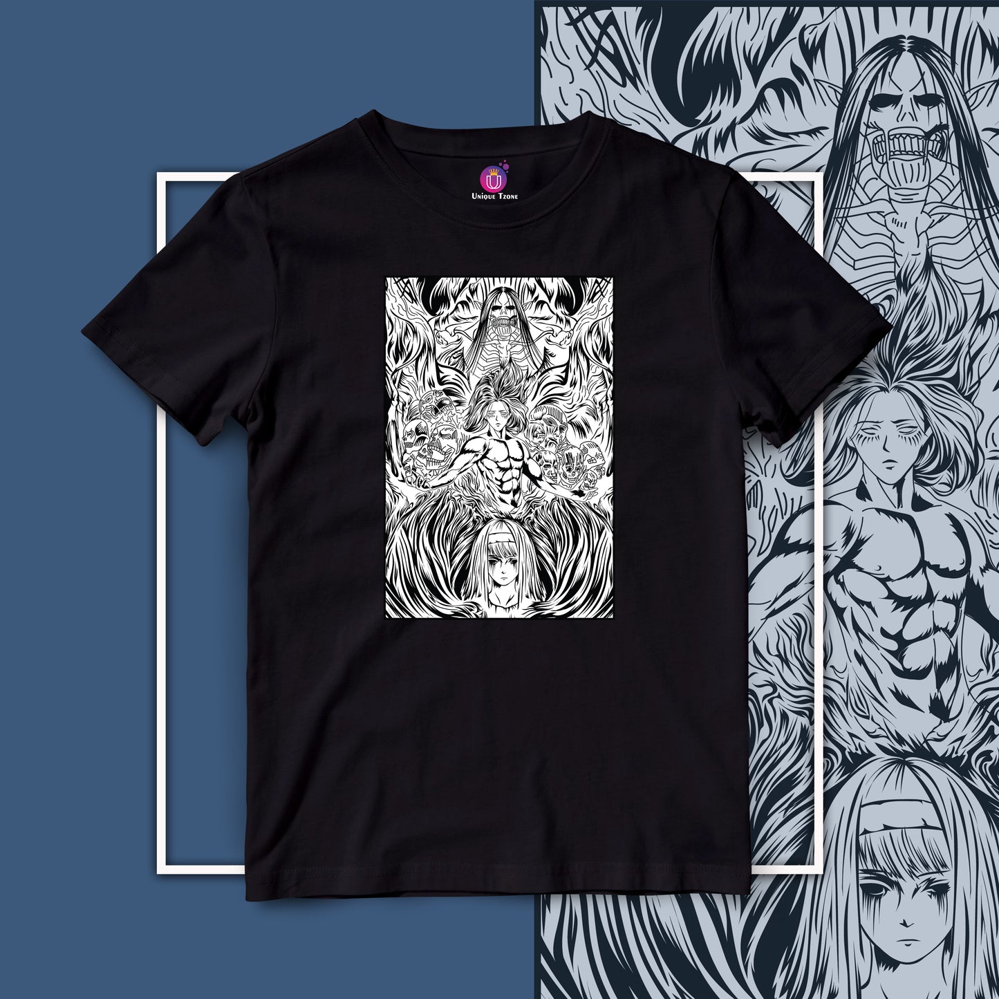 Titans Of Attack Of The Titan Unisex Round Neck Half Sleeve Anime Tshirt