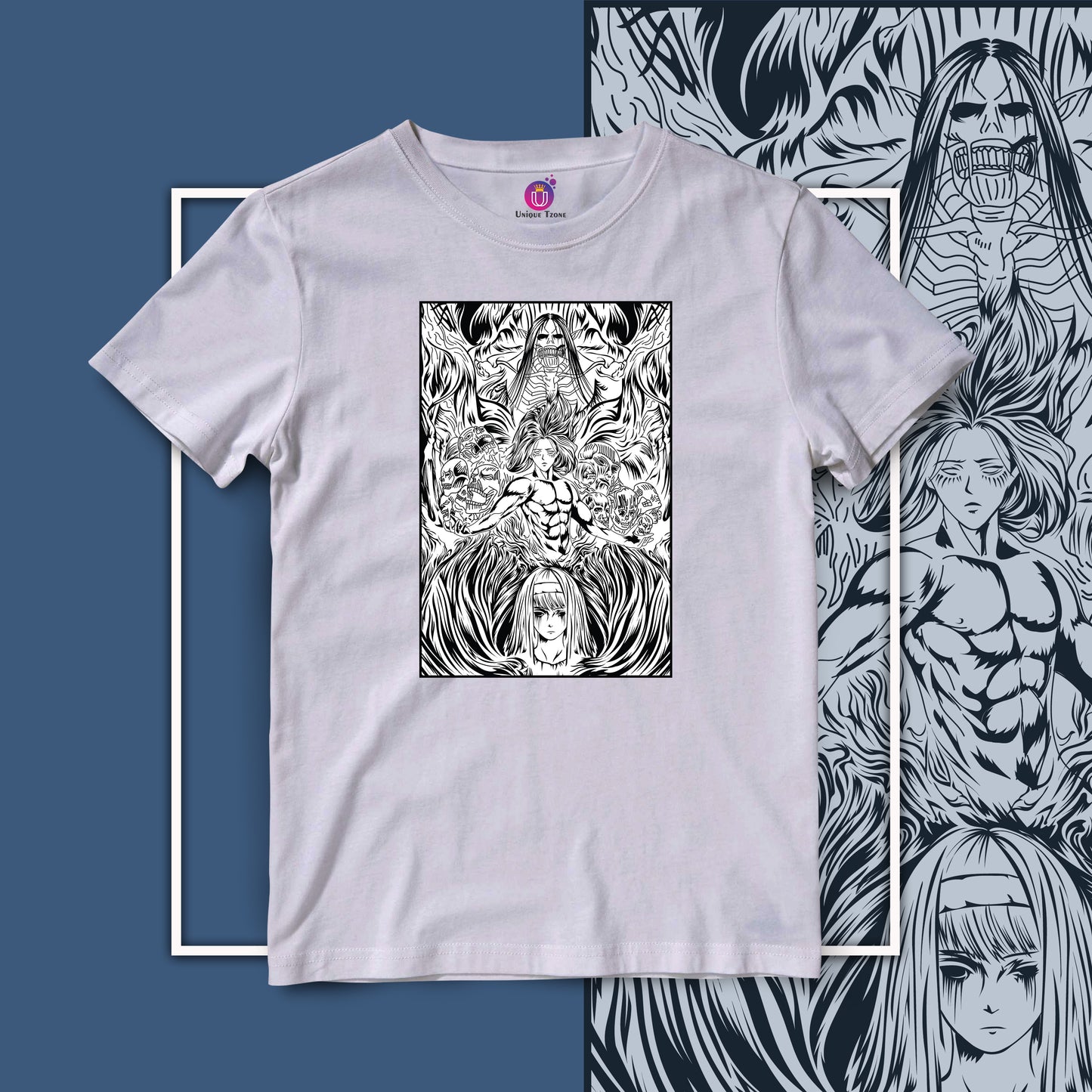 Titans Of Attack Of The Titan Unisex Round Neck Half Sleeve Anime Tshirt