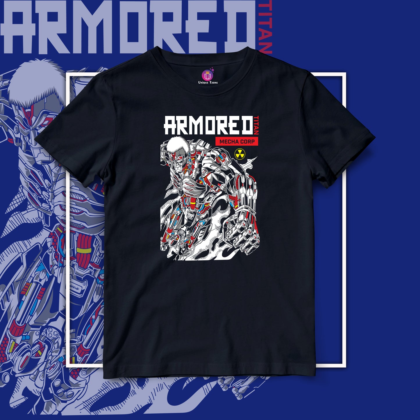 Armored Mecha Corp Attack Of The Titan Half Sleeve Unisex Anime Tshirt