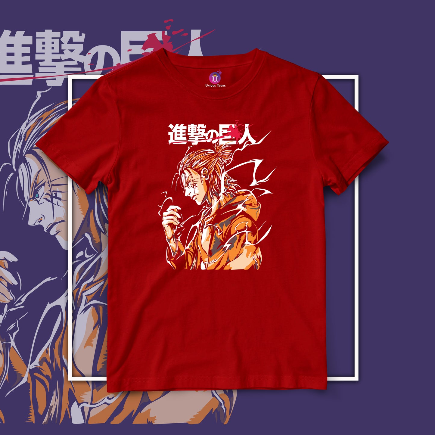 Eren Jaeger Attack Of The Titan Half Sleeve Unisex Anime Tshirt