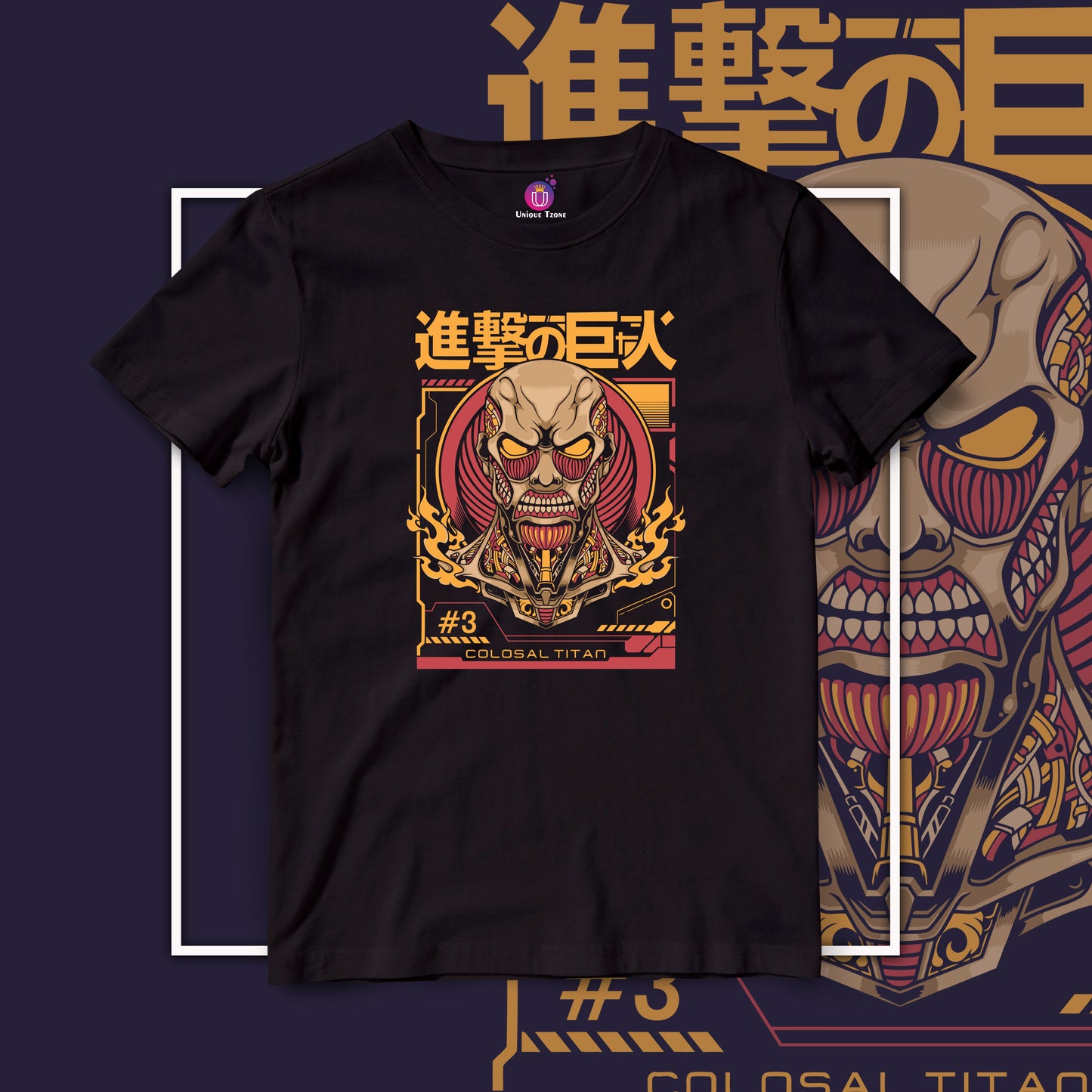 Colosal Titan Attack of The Titans Half Sleeve Unisex Anime Graphics Tshirt
