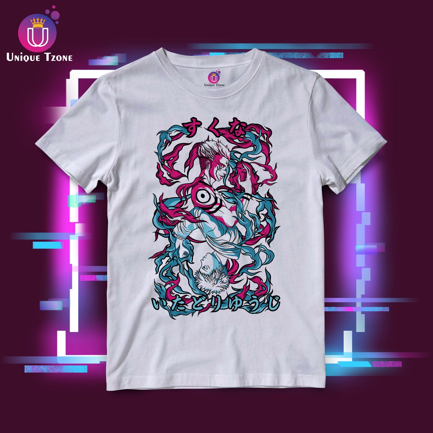 Anime Great Fusion Warrior Round Neck Half Sleeve Unisex Cotton Tshirt