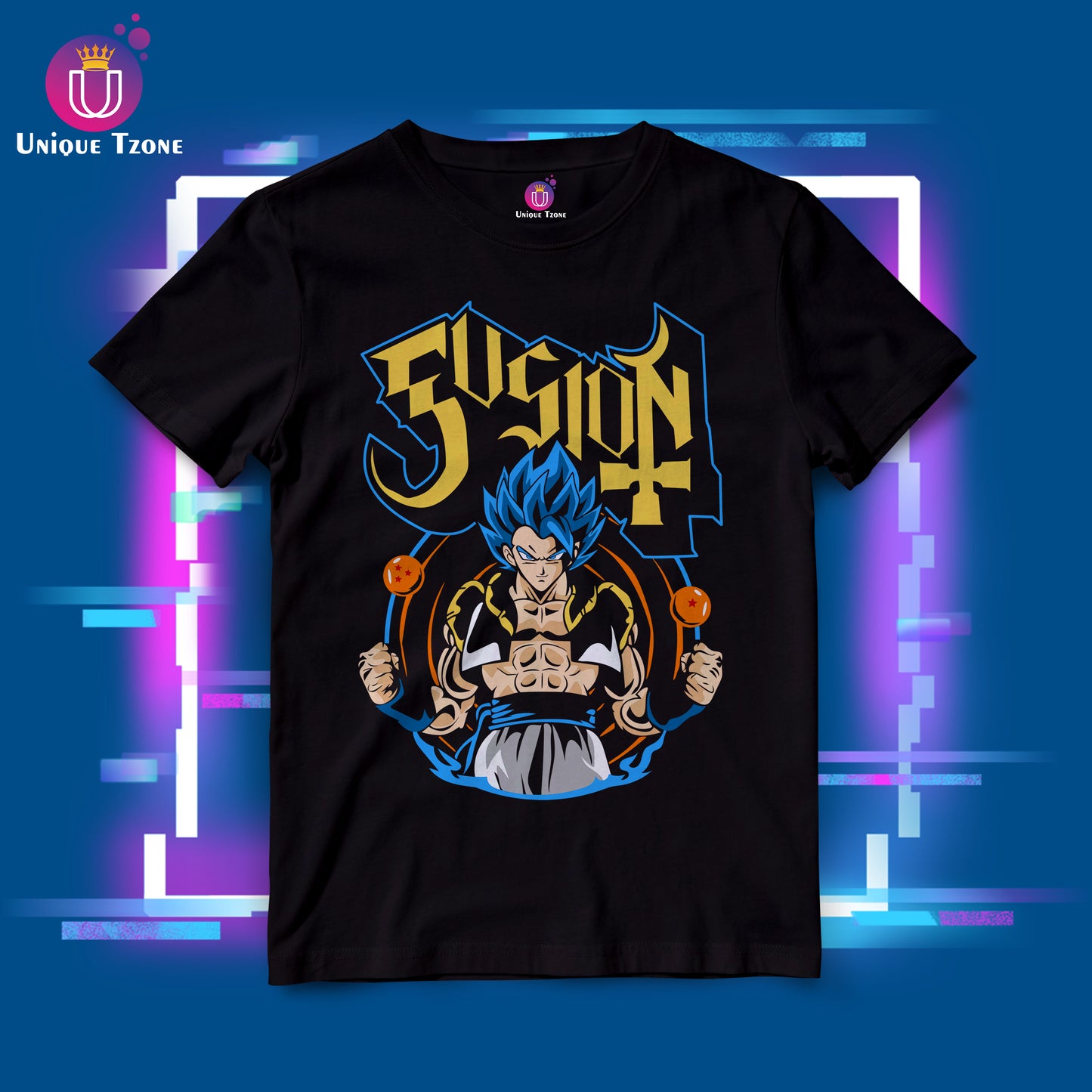 Fusion Anime Graphics Round Neck Half Sleeve Unisex Cotton Tshirt