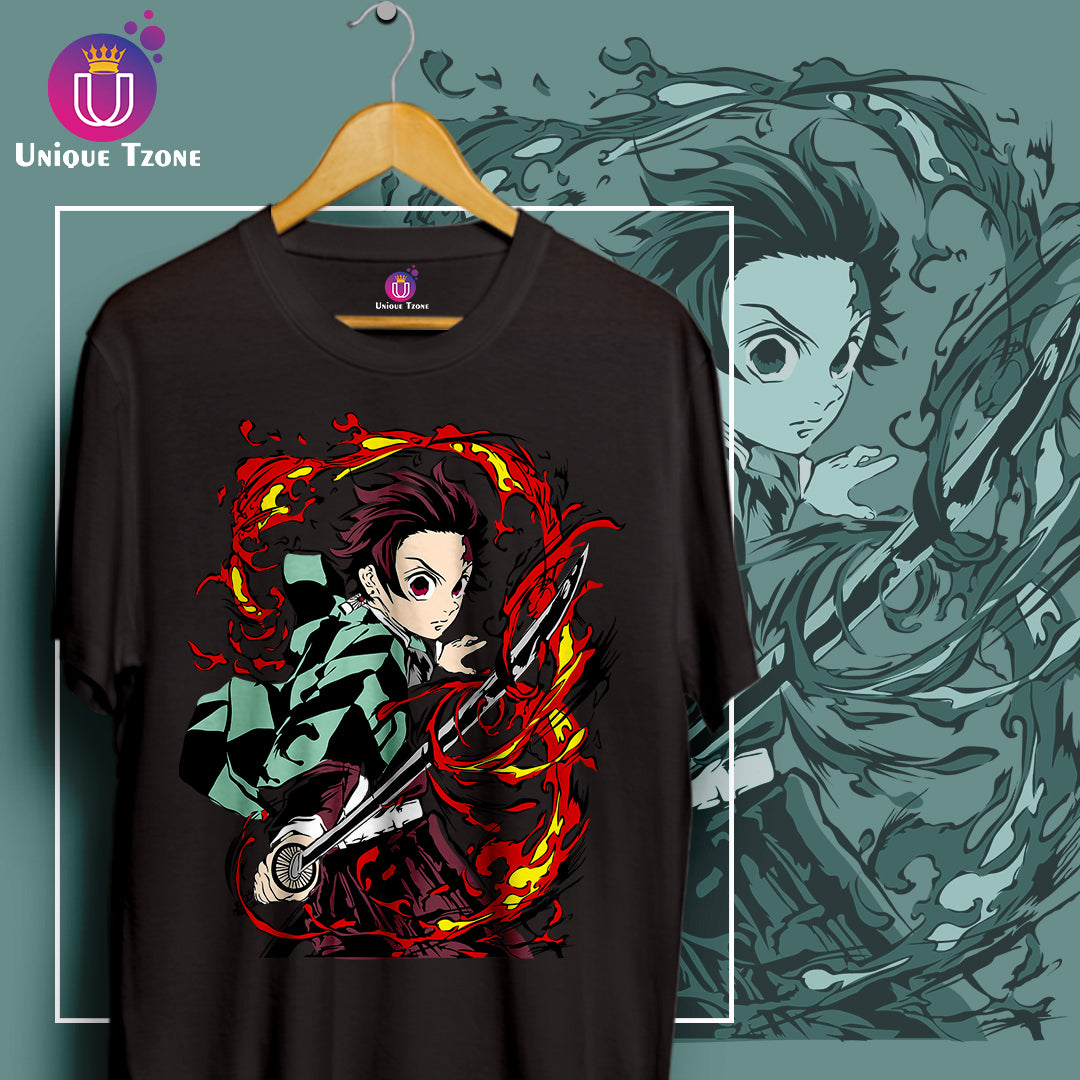 Demon Slayer Anime Round Neck Half Sleeve Unisex Cotton Tshirt