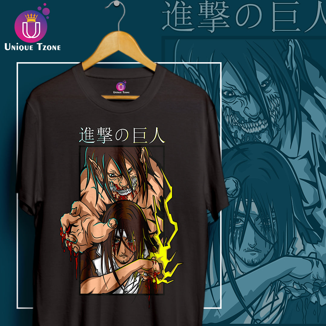 Japanese Anime Attack On Titan Round Neck Half Sleeve Unisex Cotton Tshirt