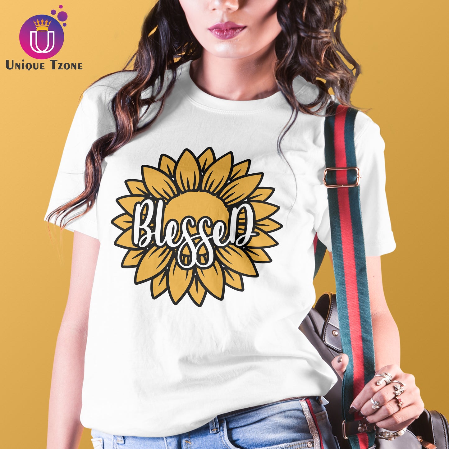 Blessed Round Neck Half Sleeve Women Cotton Tshirt