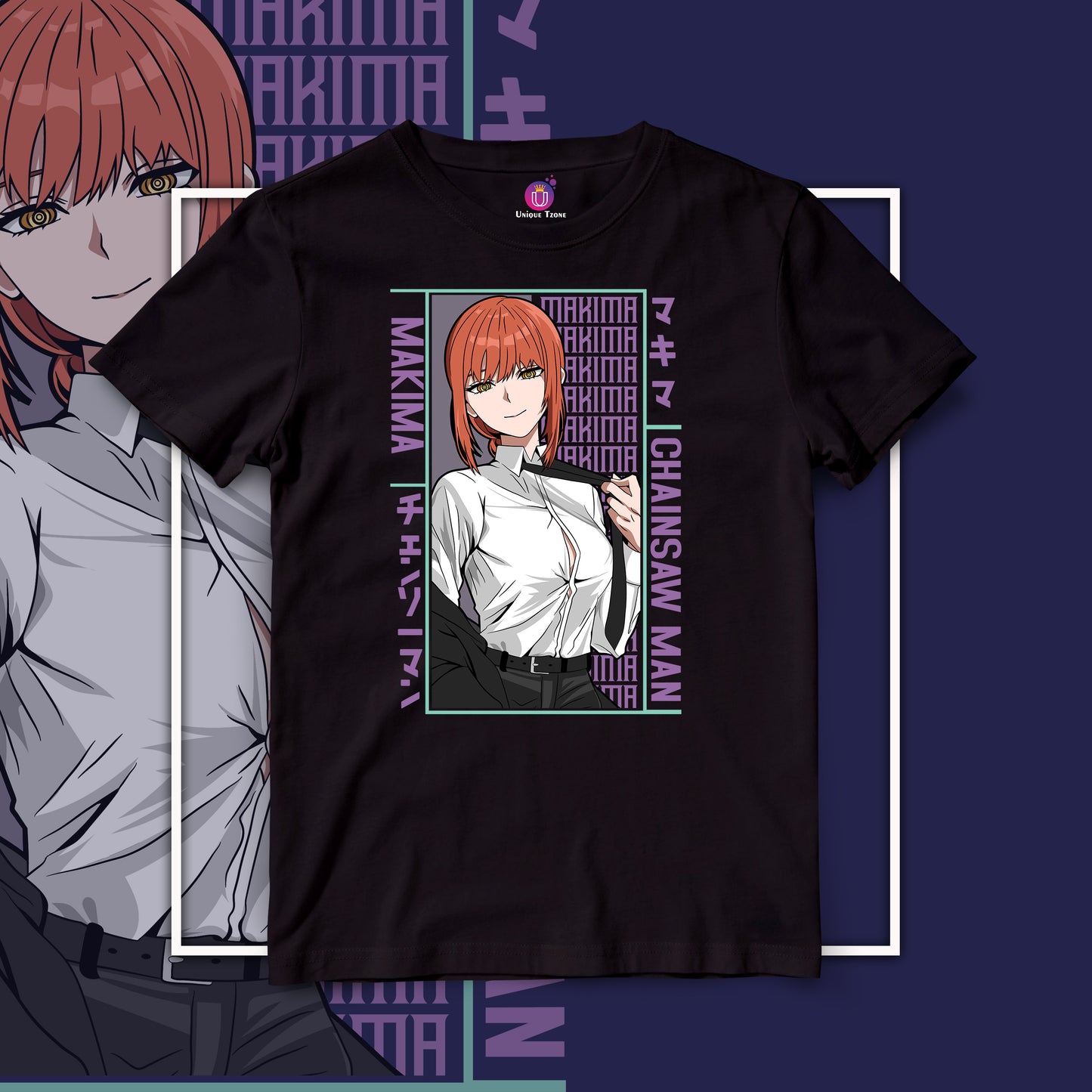 Makima Chainsaw Man Anime Graphics Unisex Cotton Tshirt