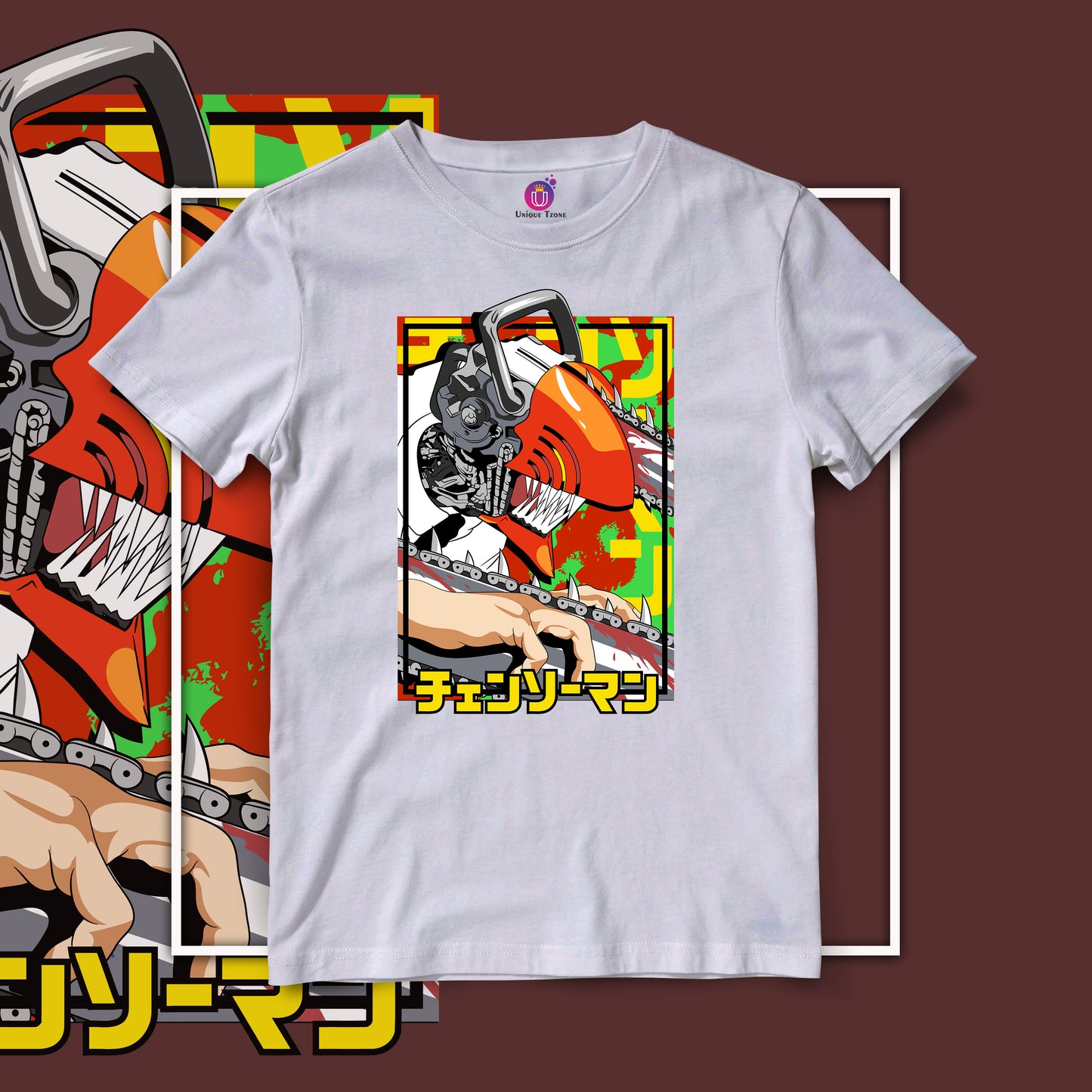 Chainsaw Man Cut Round Neck Half Sleeve Unisex Anime Tshirt