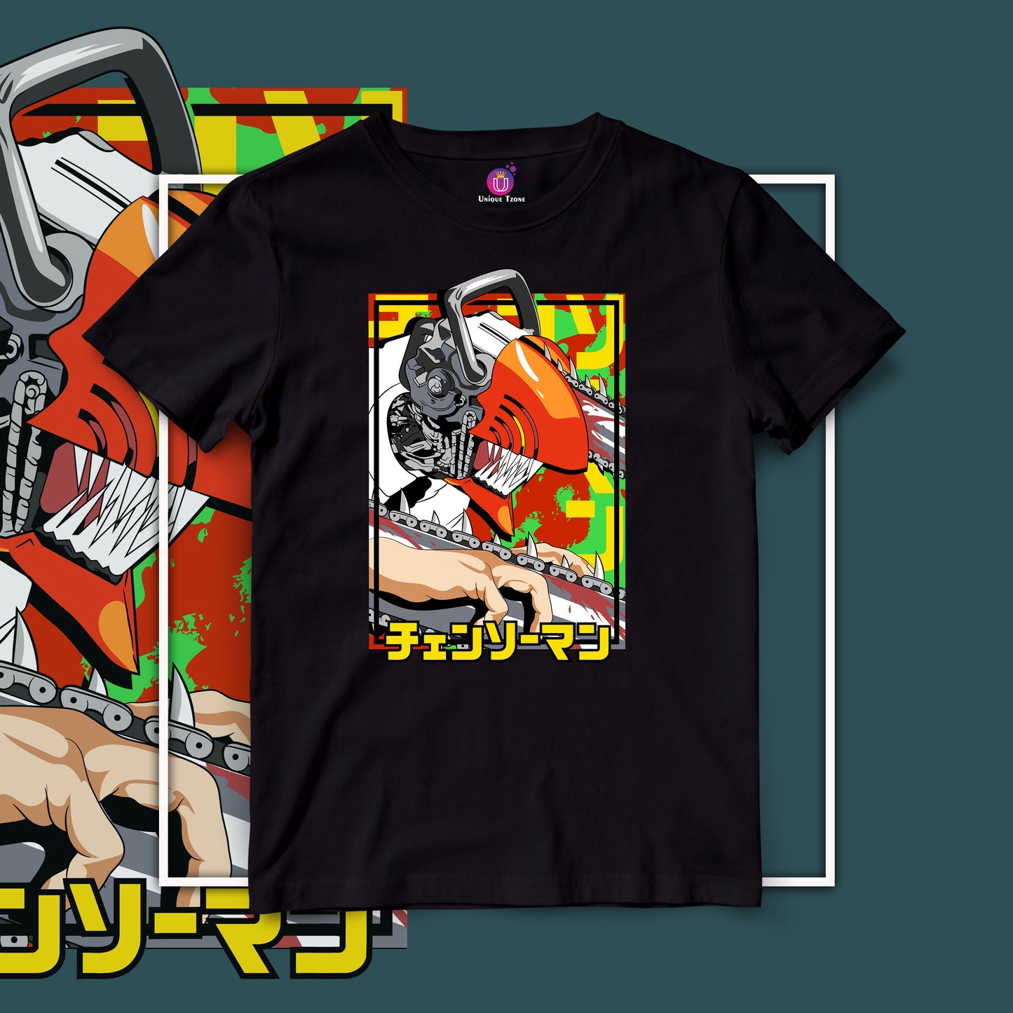 Chainsaw Man Cut Round Neck Half Sleeve Unisex Anime Tshirt