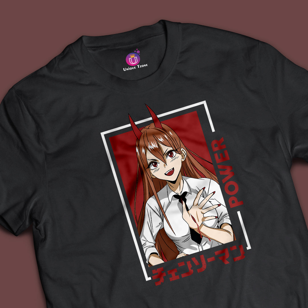 Chainsaw Man Power Anime Graphics Half Sleeve Unisex Anime Tshirt