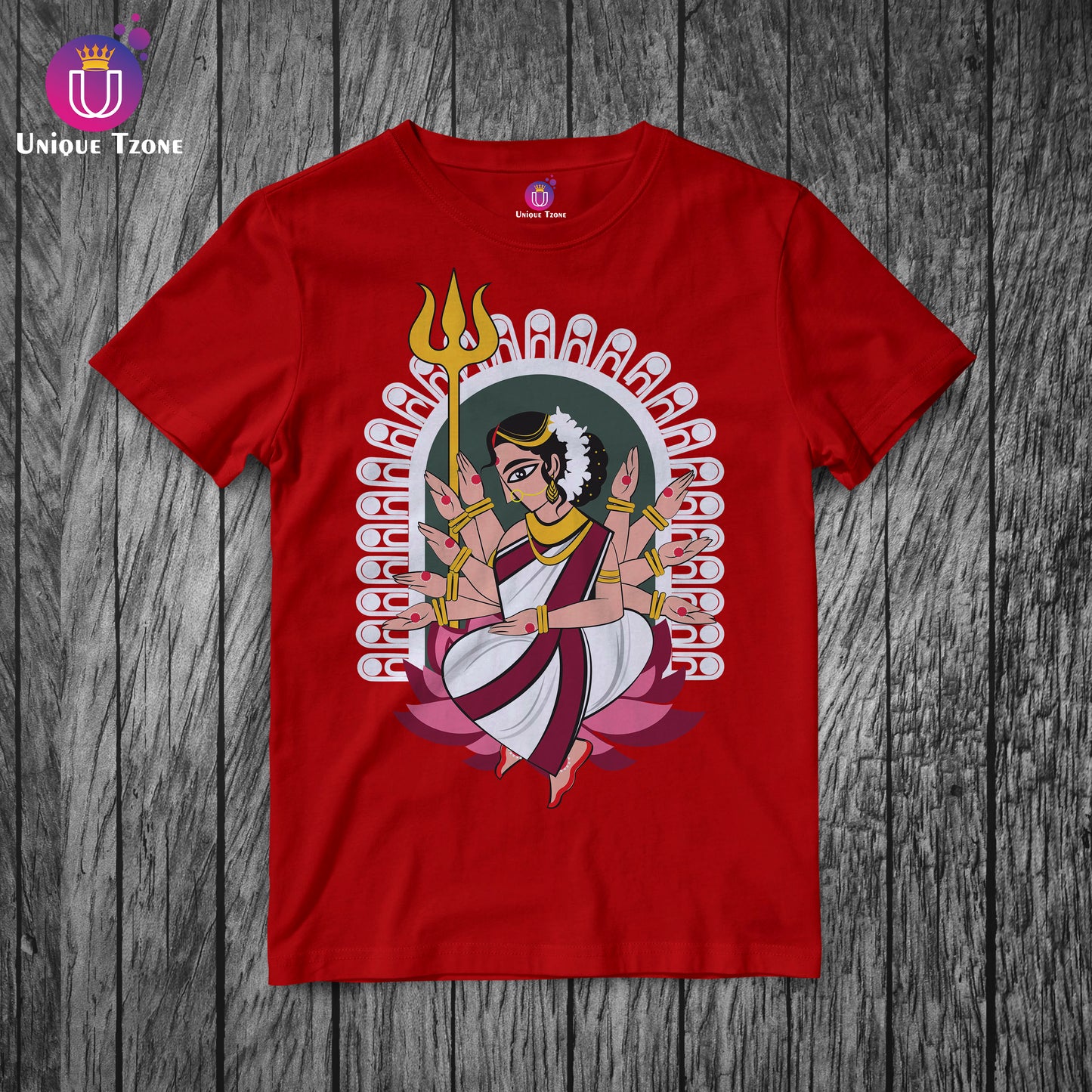 Devi Uma Premium Graphics Round Neck Half Sleeve Unisex Cotton Tshirt