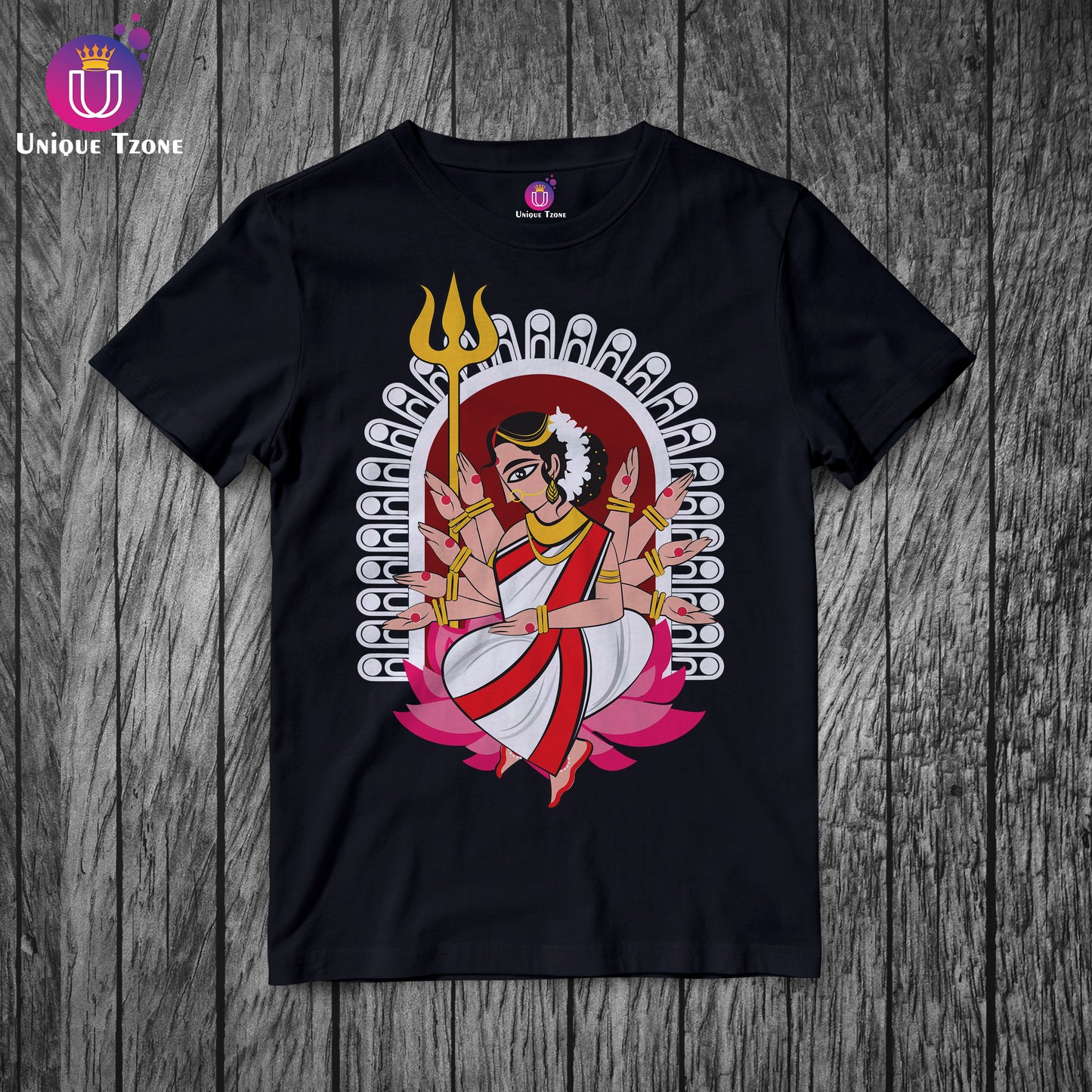 Devi Uma Premium Graphics Round Neck Half Sleeve Unisex Cotton Tshirt