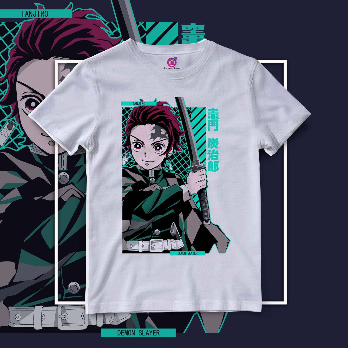 Tanjiro Kamado Demon Slayer Anime Graphics Half Sleeve Unisex Tshirt