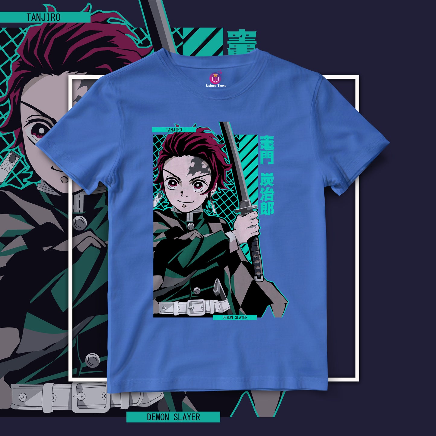 Tanjiro Kamado Demon Slayer Anime Graphics Half Sleeve Unisex Tshirt
