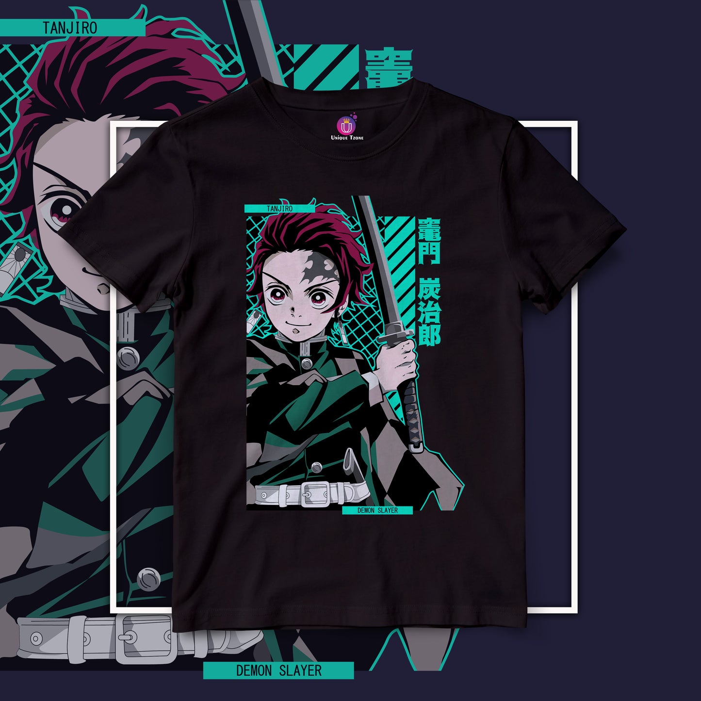 Tanjiro Kamado Demon Slayer Anime Graphics Half Sleeve Unisex Tshirt