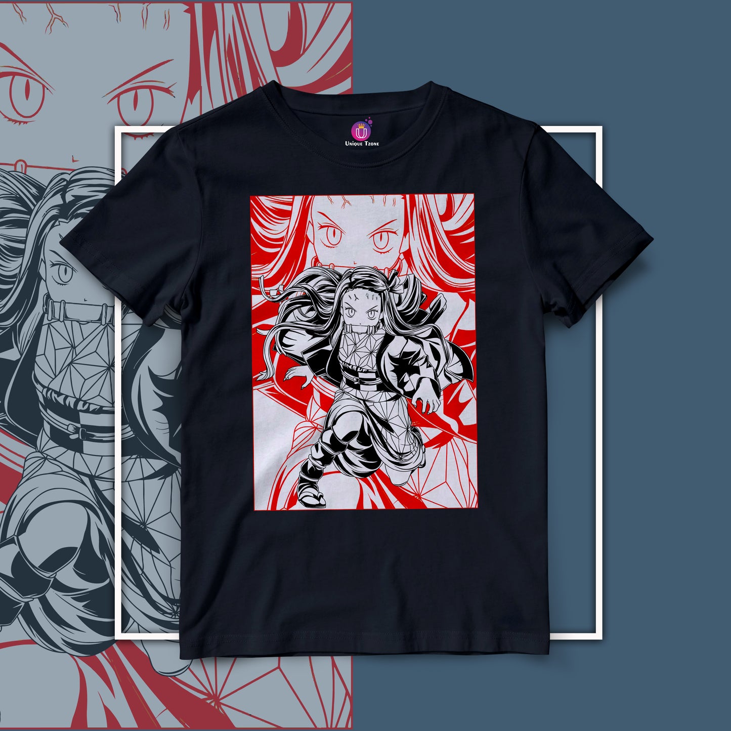 Nezuko Power Demon Slayer Half Sleeve Unisex Anime Graphics Cotton Tshirt