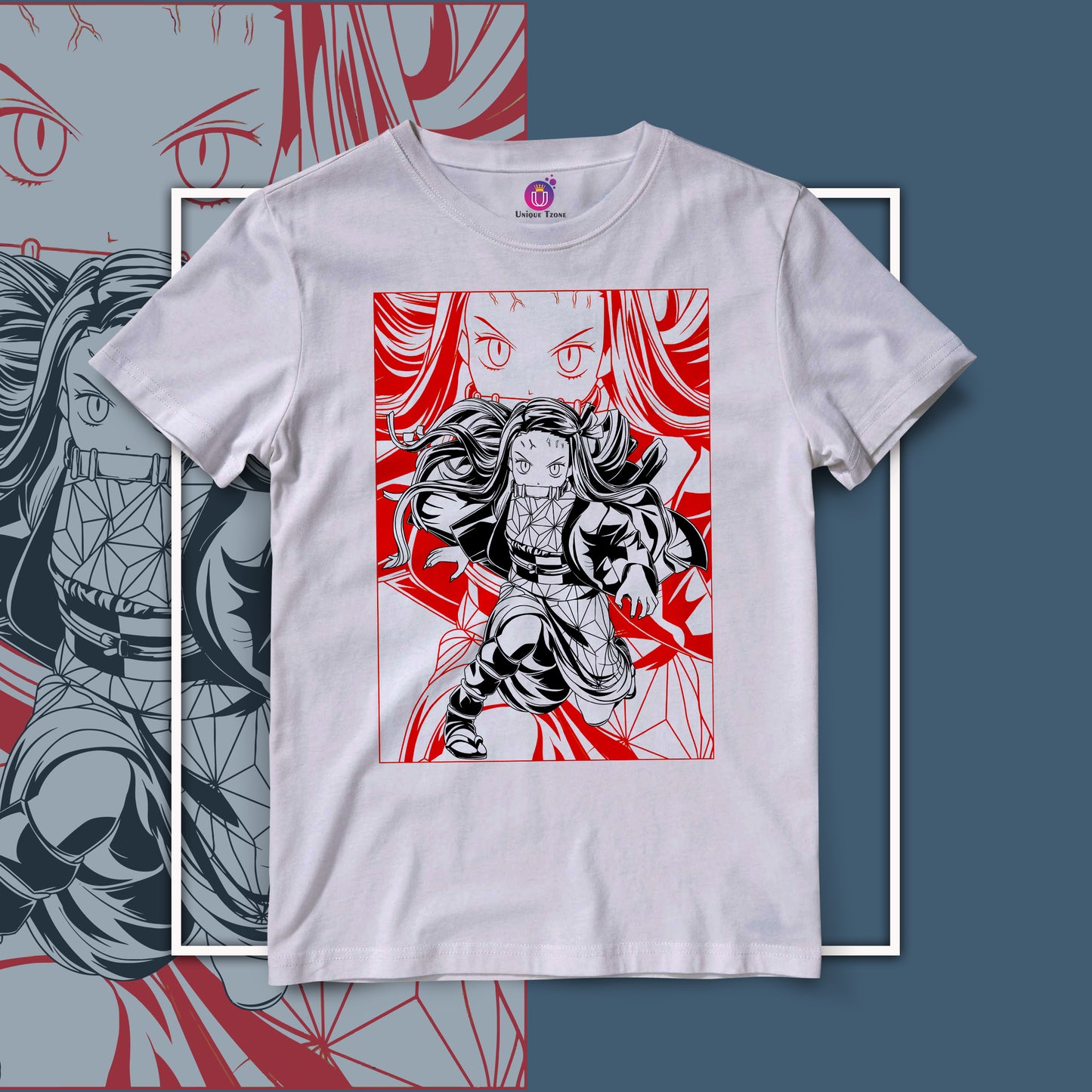 Nezuko Power Demon Slayer Half Sleeve Unisex Anime Graphics Cotton Tshirt