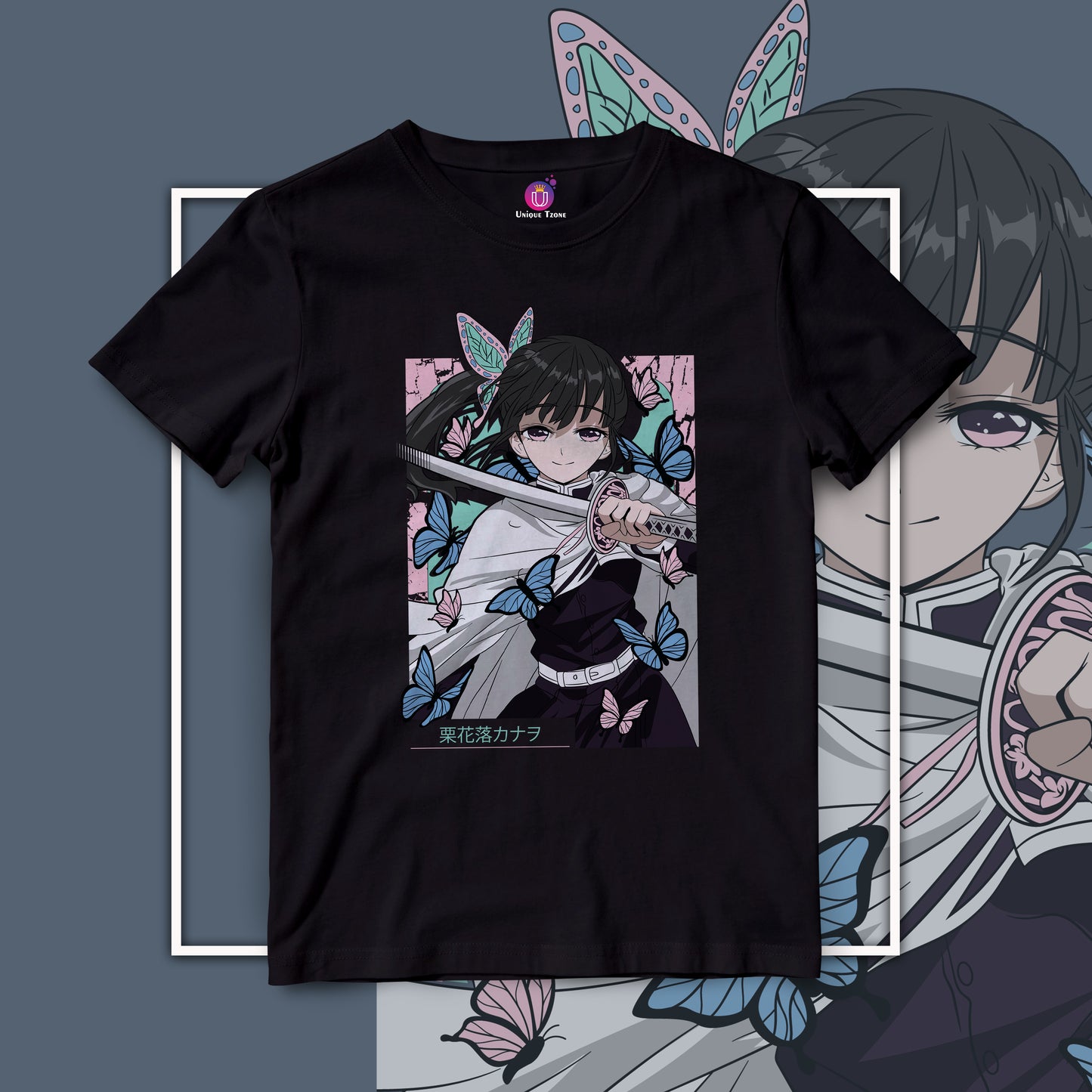 Kanao Demon Slayer Half Sleeve Round Neck Unisex Tshirt