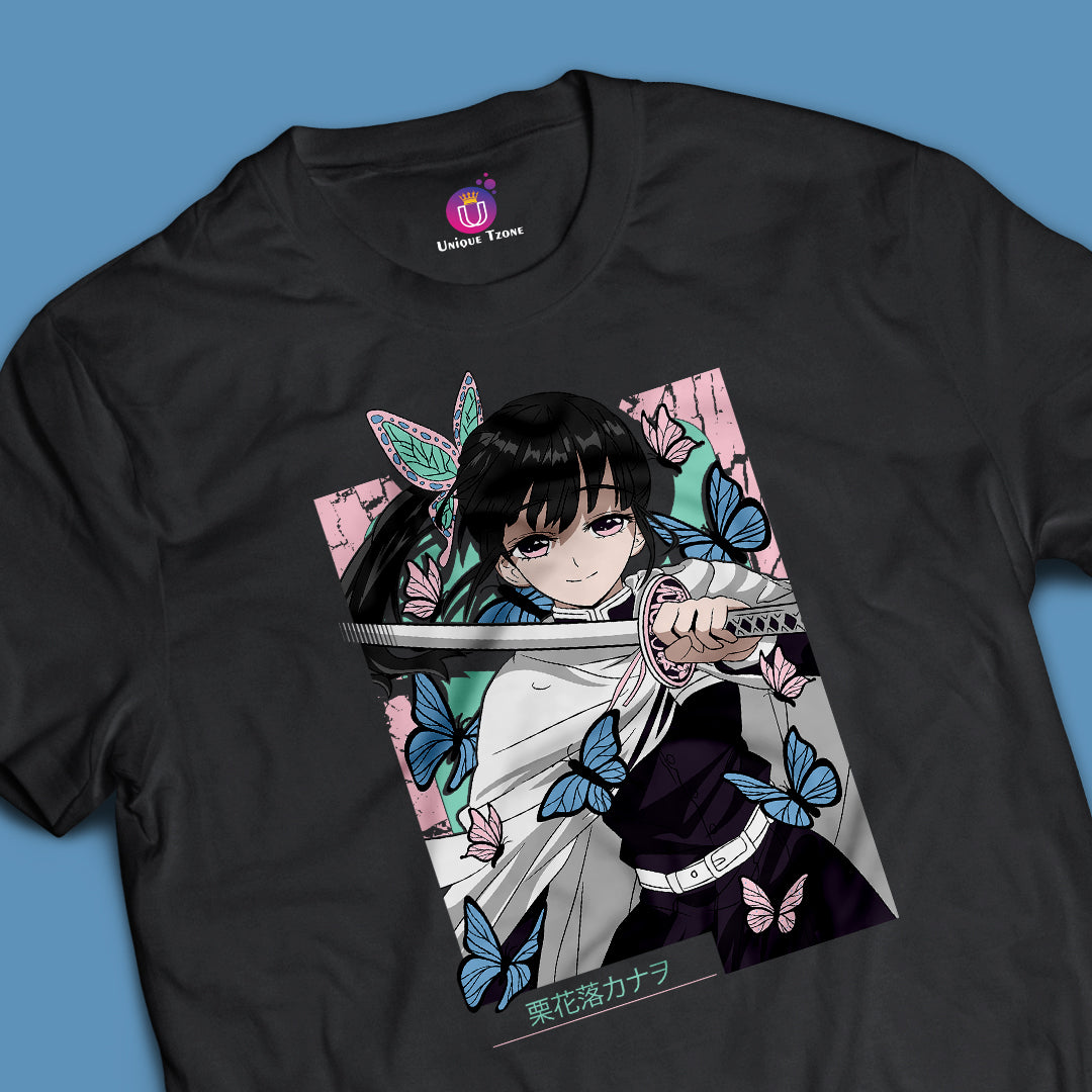 Kanao Demon Slayer Half Sleeve Round Neck Unisex Tshirt