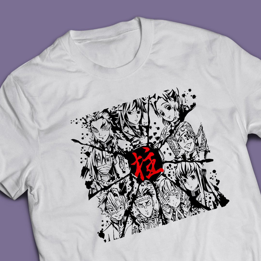 Hashira Gang Demon Slayer Anime Graphics Unisex Cotton Tshirt