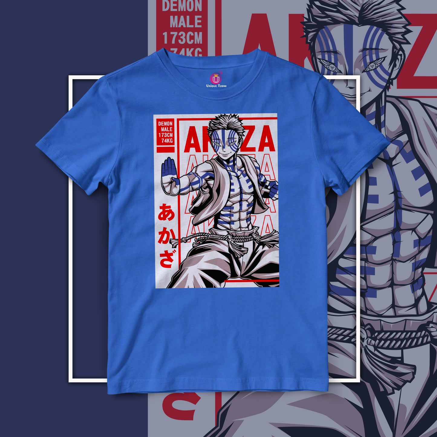Akaza Demon Half Sleeve Unisex Demon Slayer Anime Tshirt