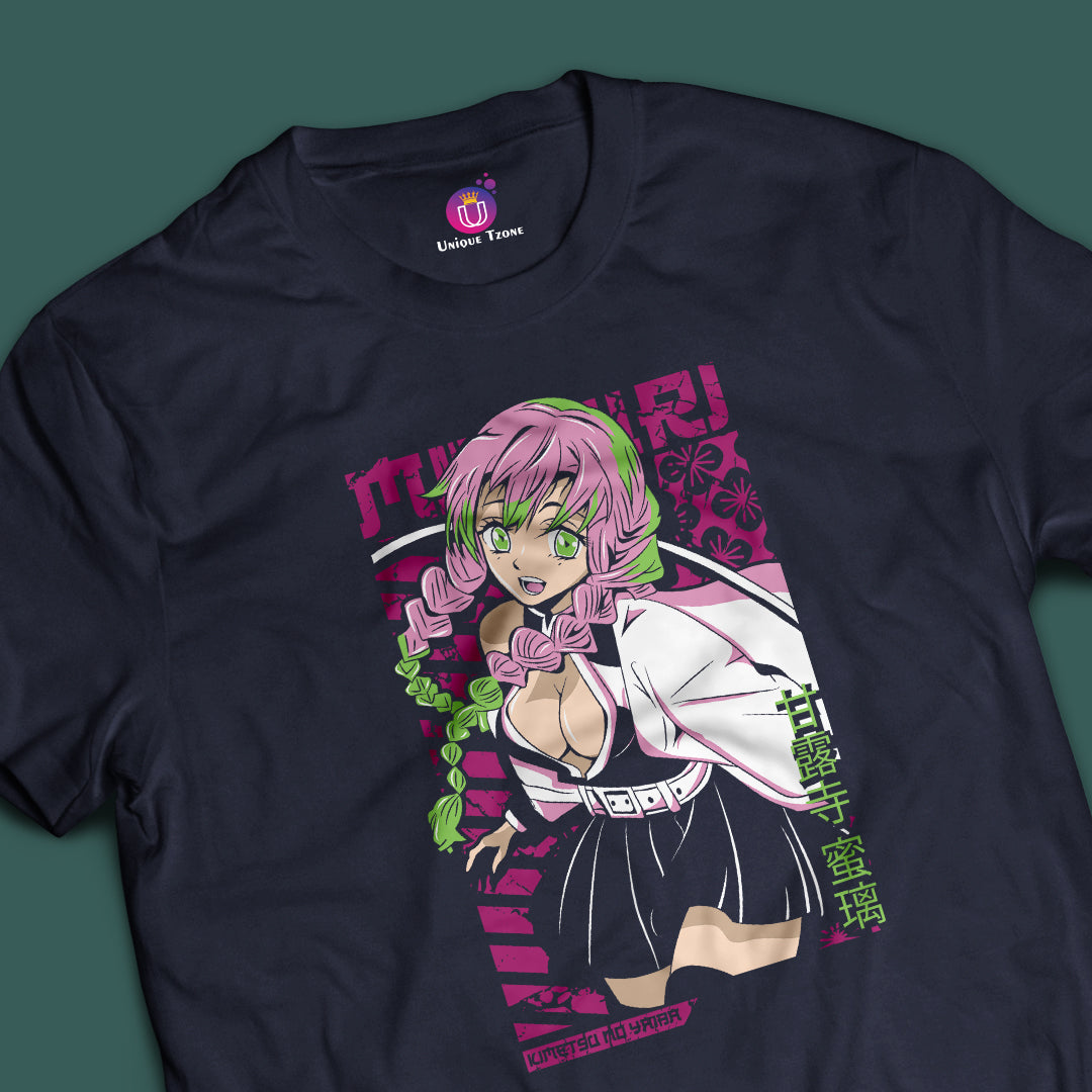 Mitsuri Kanroji Demon Slayer Half Sleeve Unisex Round Neck Anime Tshirt