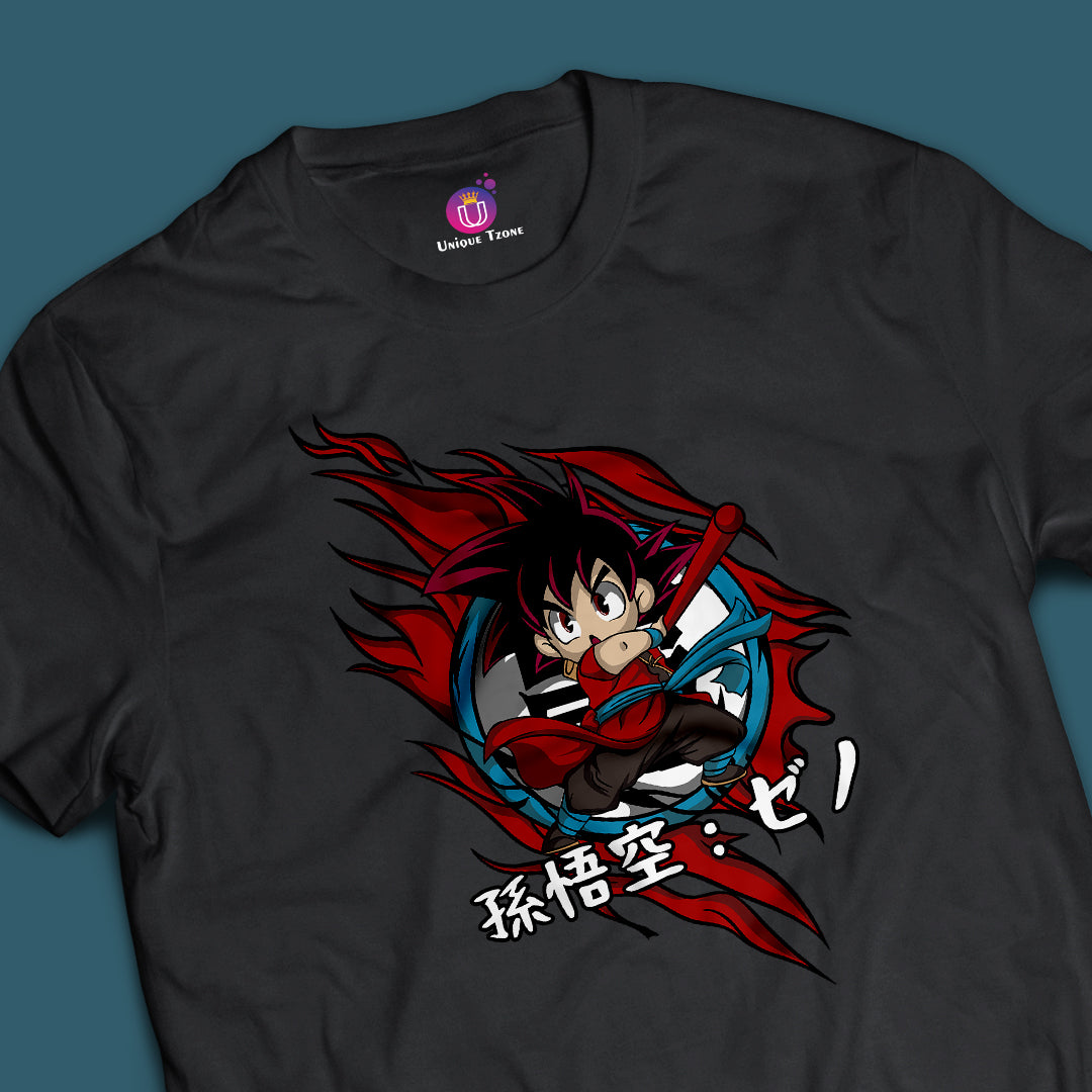 Goku Son Dragon Ball Z Anime Graphics Half Sleeve Unisex Round Neck Cotton Tshirt