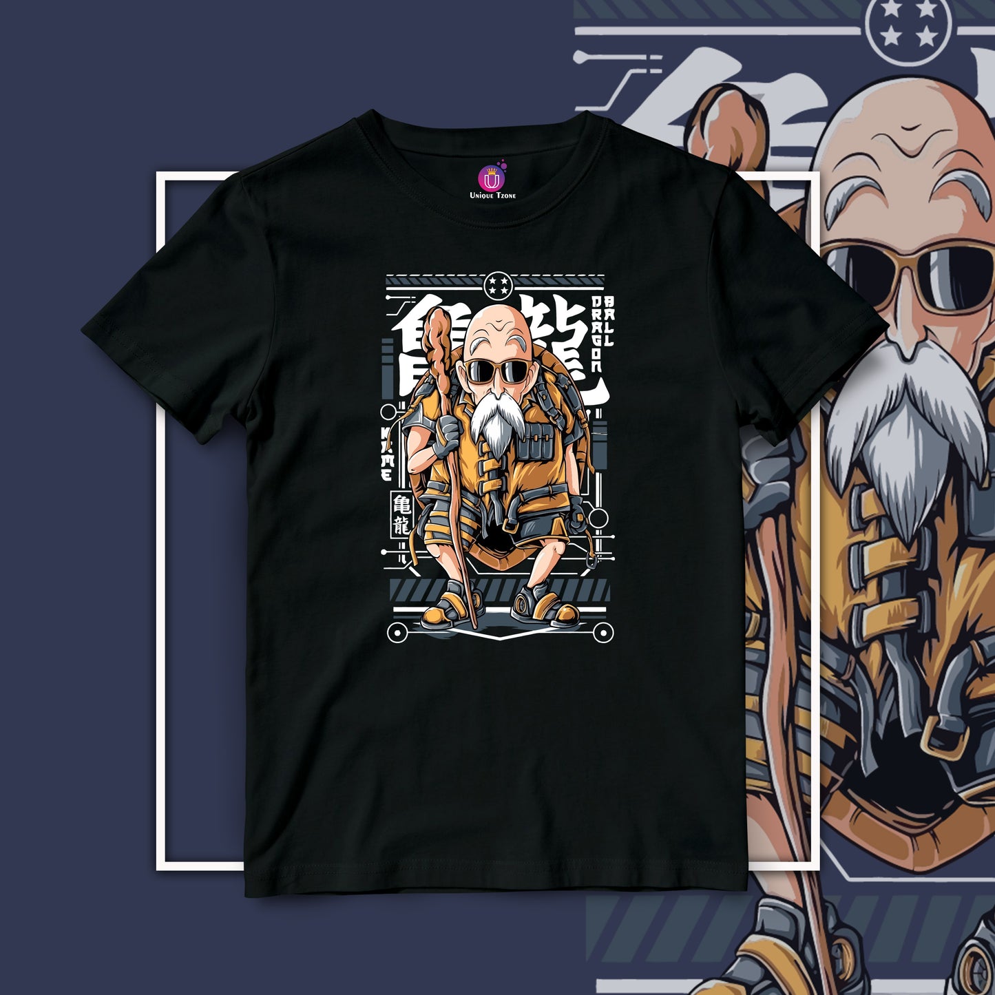 Dragon Ball Z Master Roshi Unisex Half Sleeve Round Neck Cotton Tshirt