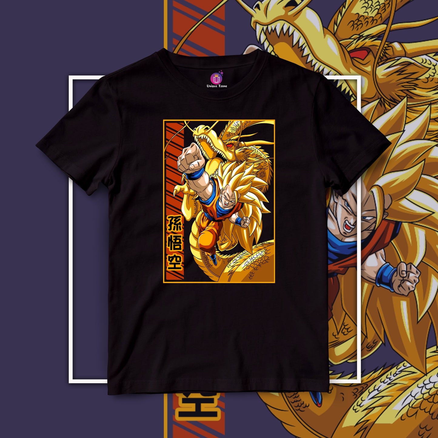 Goku Dragon Dorado Dragonball Z Half Sleeve Unisex Anime Tshirt