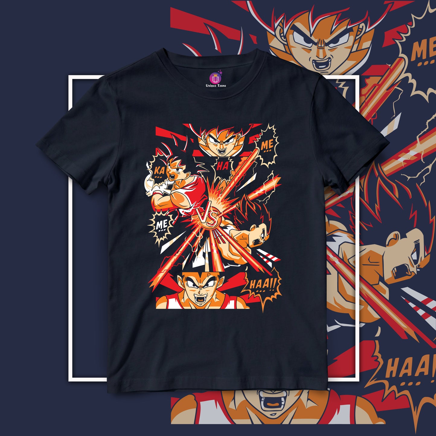 Fight Master Goku And Vegeta Dragon Ball Z Anime Graphics Half Sleeve Round Neck Unisex Pure Cotton Tshirt