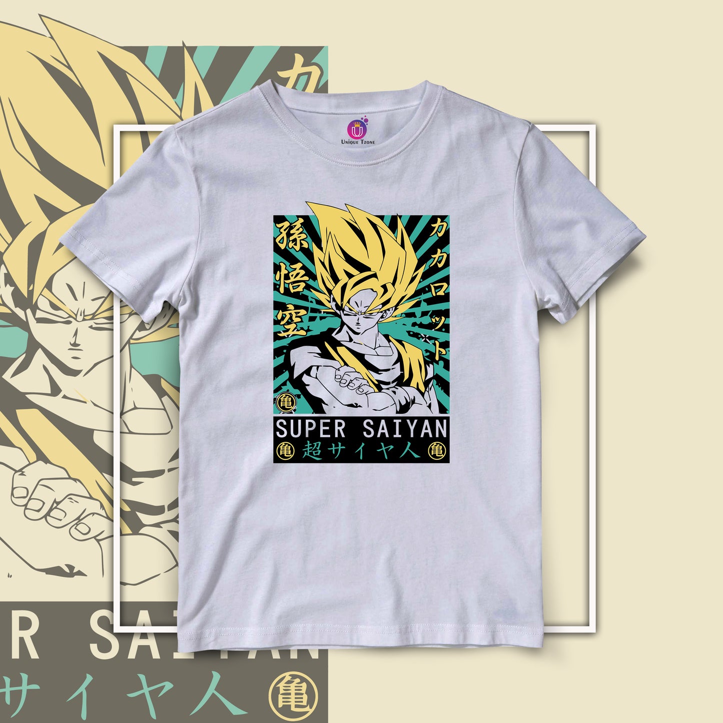 Super Saiyan Anime Graphics Dragonball Z Round Neck Half Sleeve Unisex Cotton Tshirt