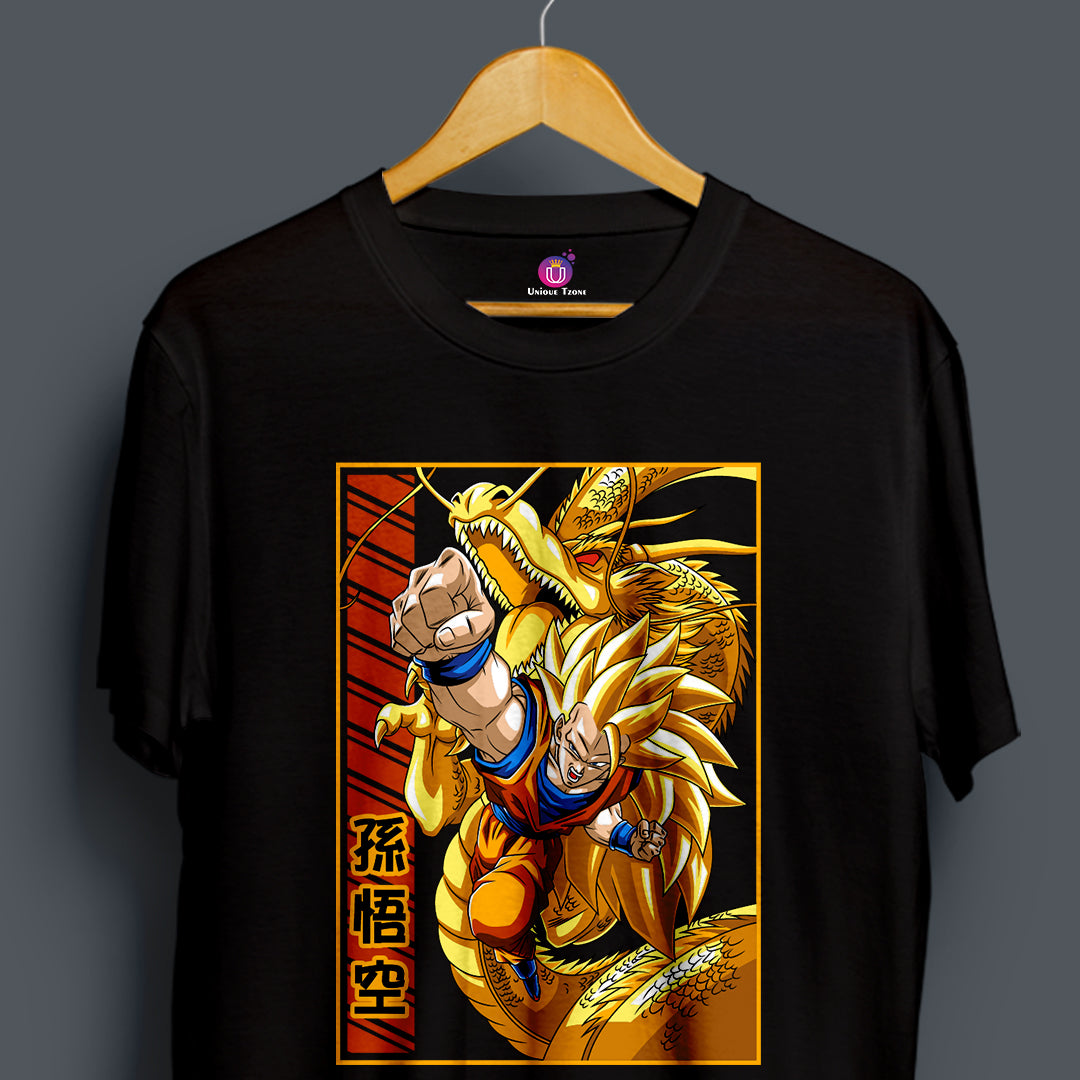 Goku Dragon Dorado Dragonball Z Half Sleeve Unisex Anime Tshirt