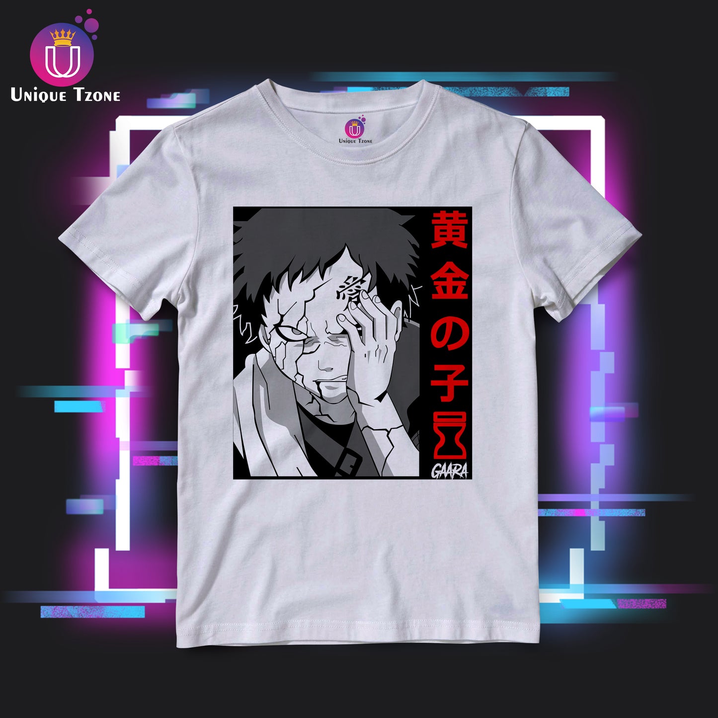 Gaara : The Shinobi Of Sunagakure Anime Graphics Round Neck Half Sleeve Unisex Cotton Tshirt