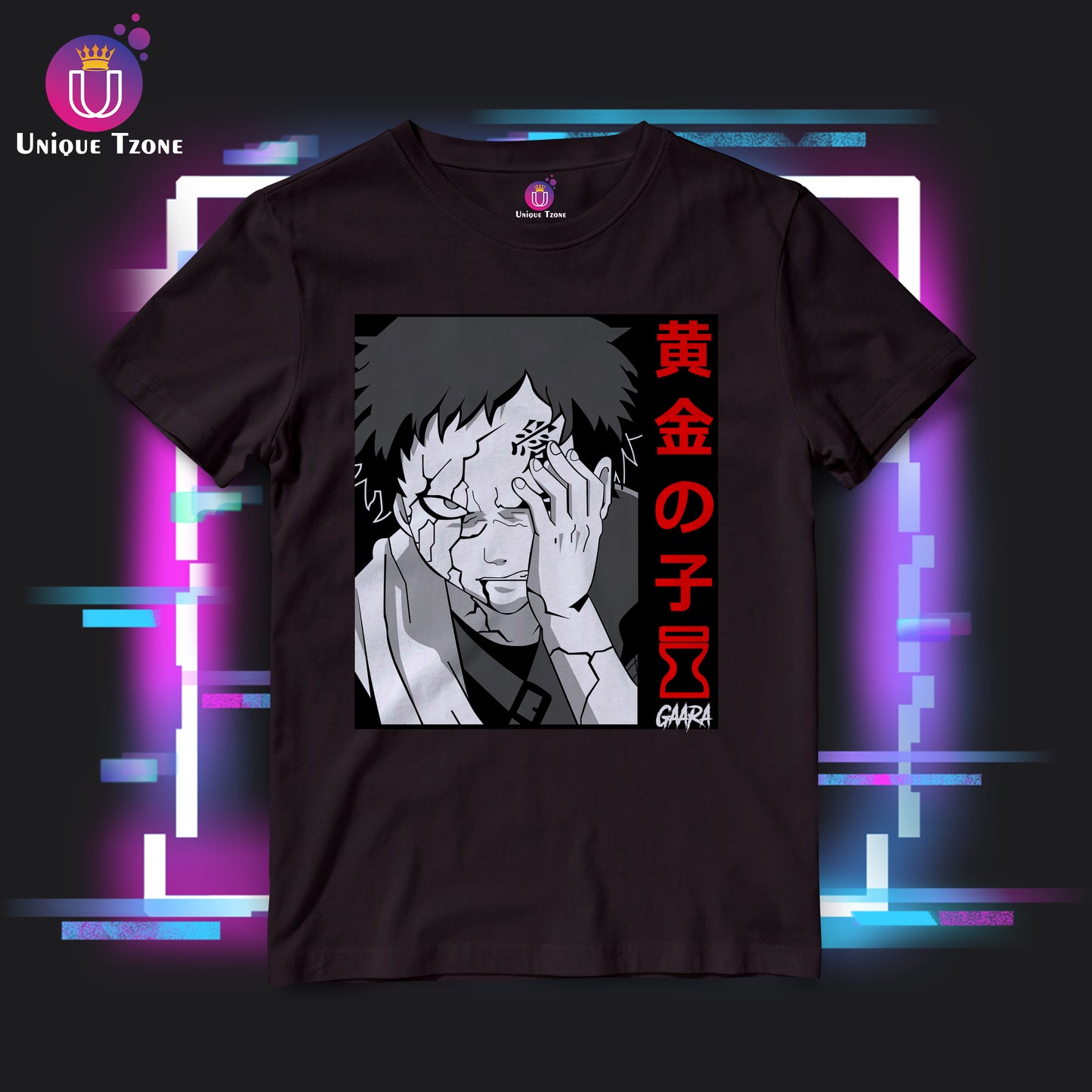 Gaara : The Shinobi Of Sunagakure Anime Graphics Round Neck Half Sleeve Unisex Cotton Tshirt