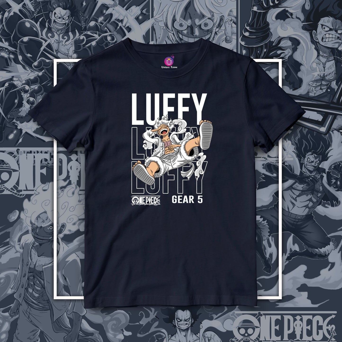 Funkey Young Pirate Monkey D Luffy One Piece Half Sleeve Round Neck Unisex Anime Tshirt