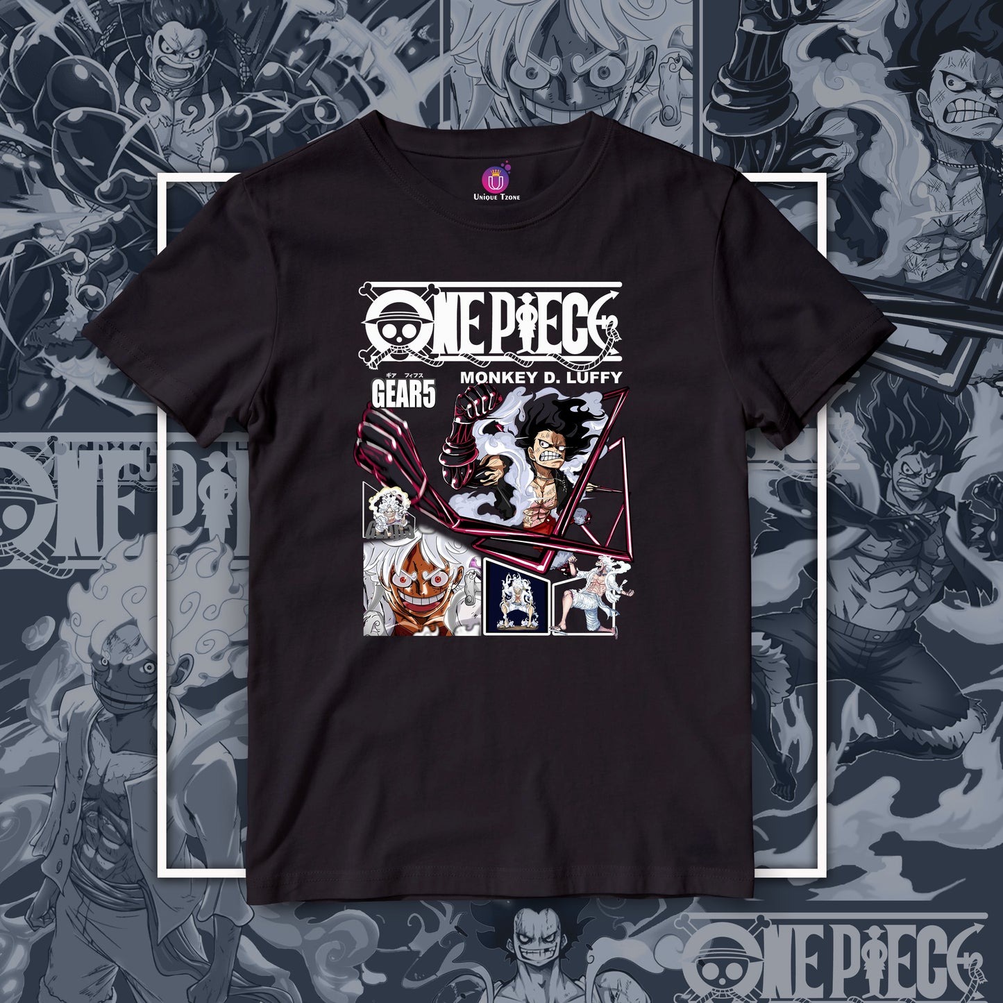 Gear 5 One Piece Half Sleeve Unisex Anime Tshirt