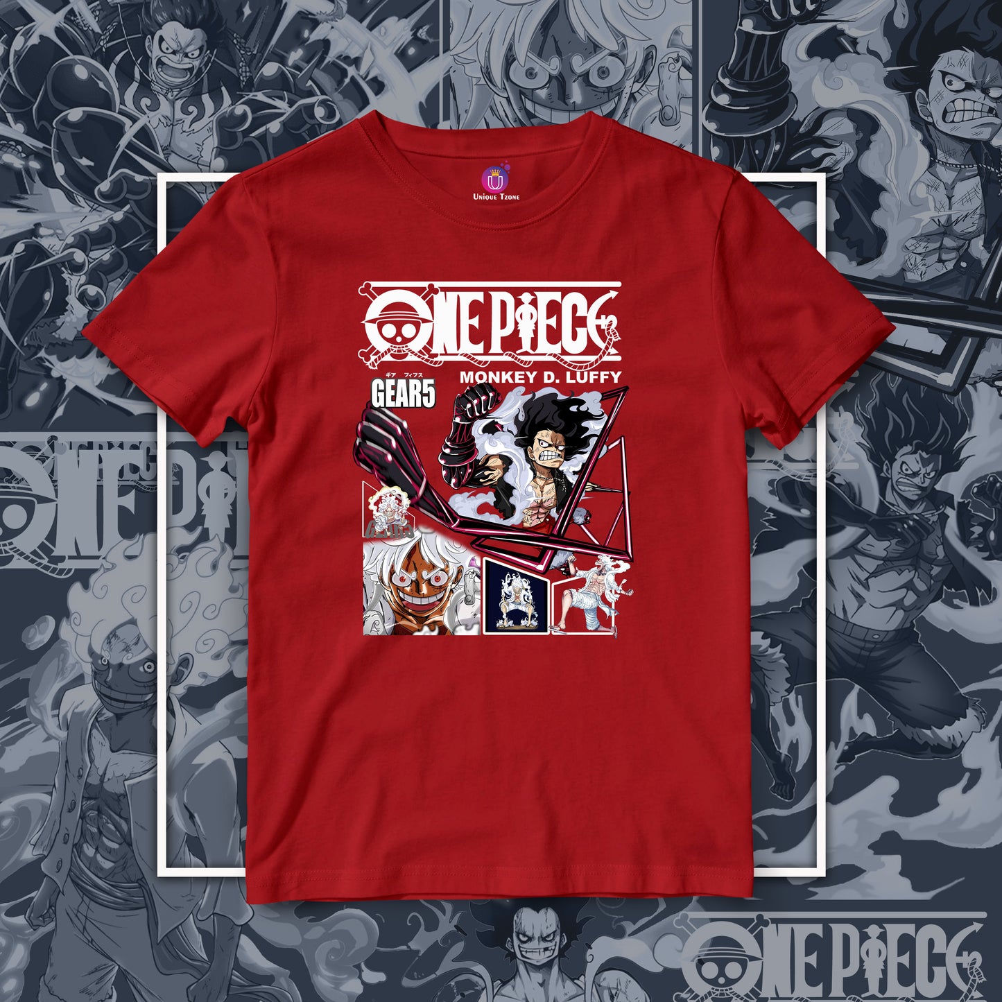 Gear 5 One Piece Half Sleeve Unisex Anime Tshirt