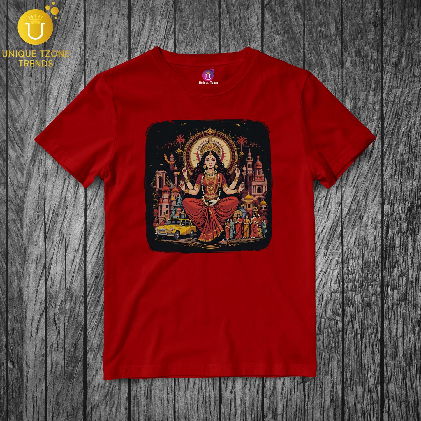 Gen Z Durga Pujo Round Neck Half Sleeve Unisex Pure Cotton Tshirt