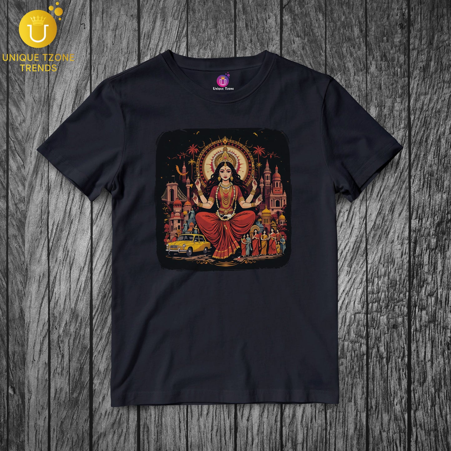 Gen Z Durga Pujo Round Neck Half Sleeve Unisex Pure Cotton Tshirt