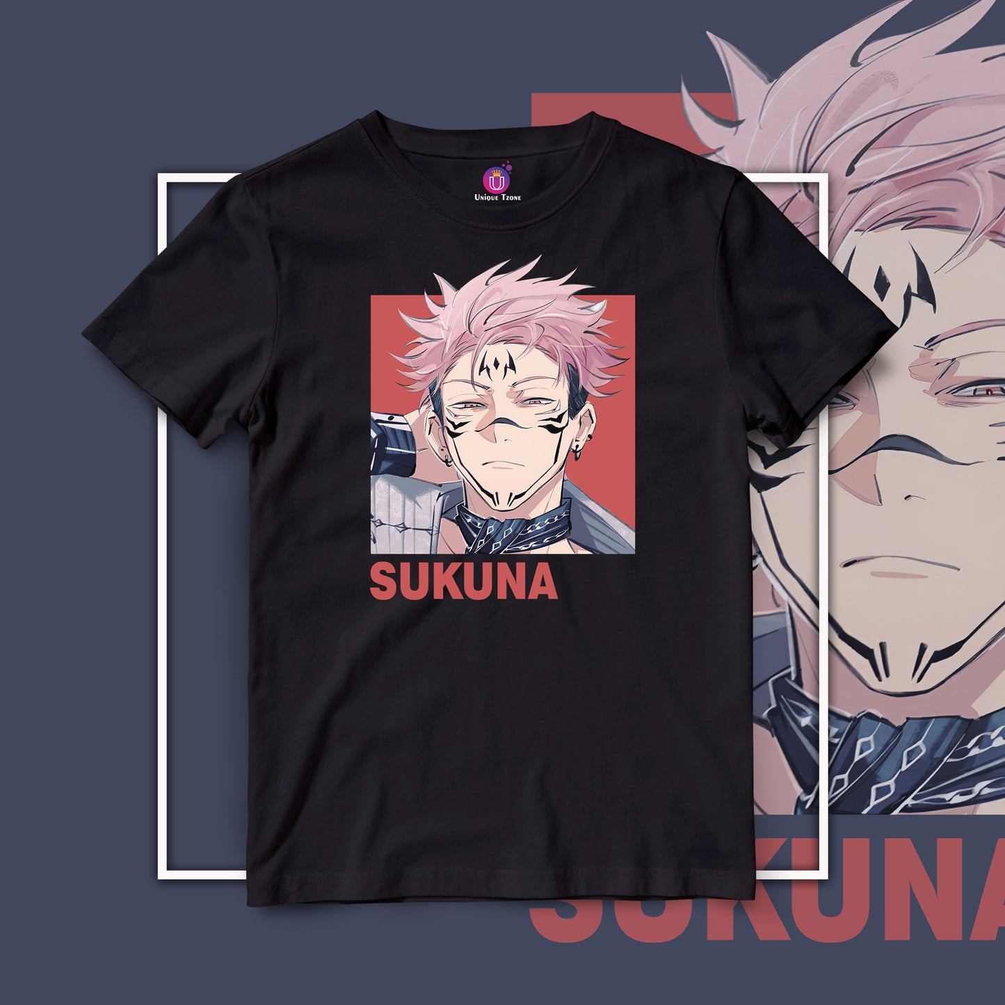Ryomen Sukuna Jujutsu Kaisen Half Sleeve Round Neck Unisex Anime Tshirt