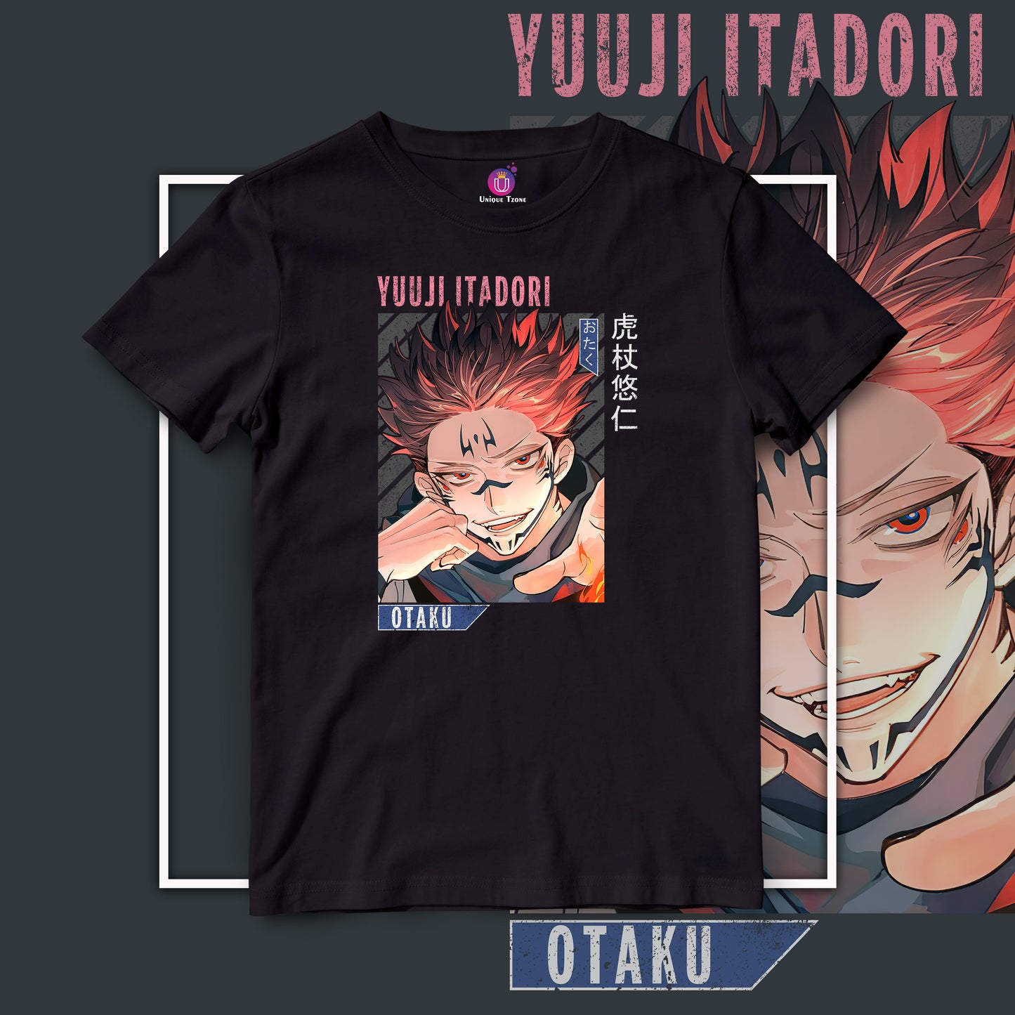 Sukuna Ryomen Anime Graphics Half Sleeve Round Neck Unisex Cotton Tshirt
