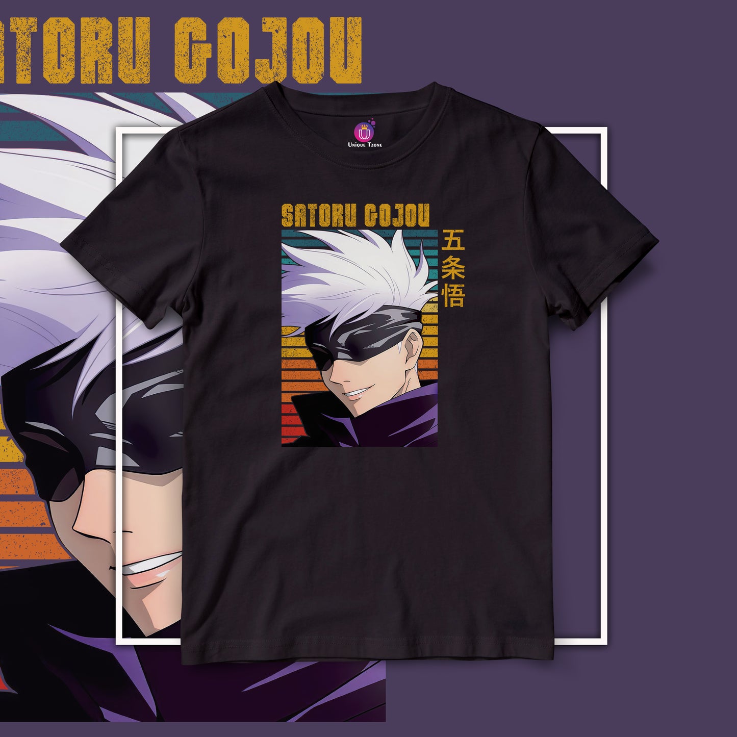 Gojo Jujutsu Kaisen Half Sleeve Round Neck Unisex Anime Tshirt