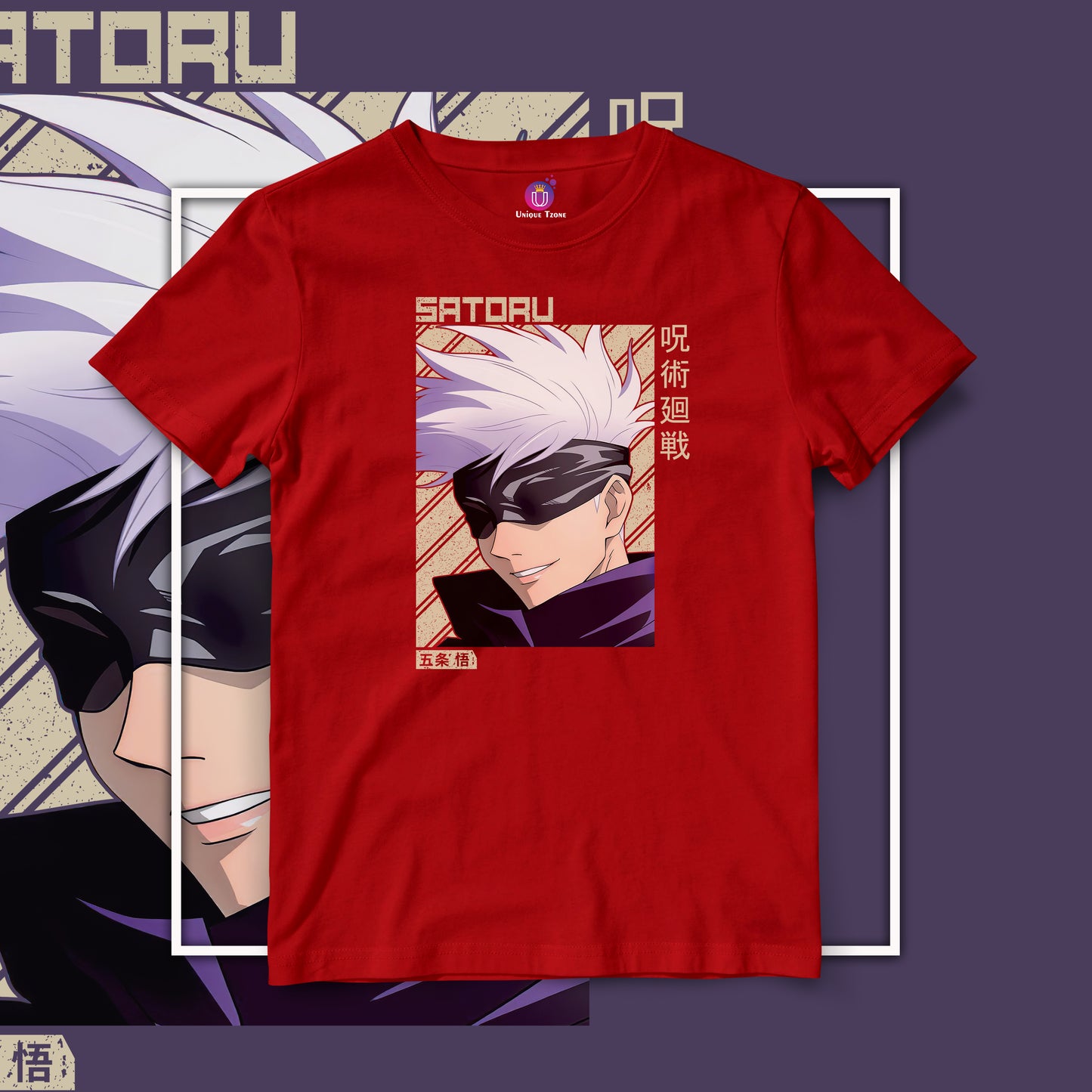 Gojo Jujutsu Kaisen Half Sleeve Round Neck Unisex Anime Tshirt