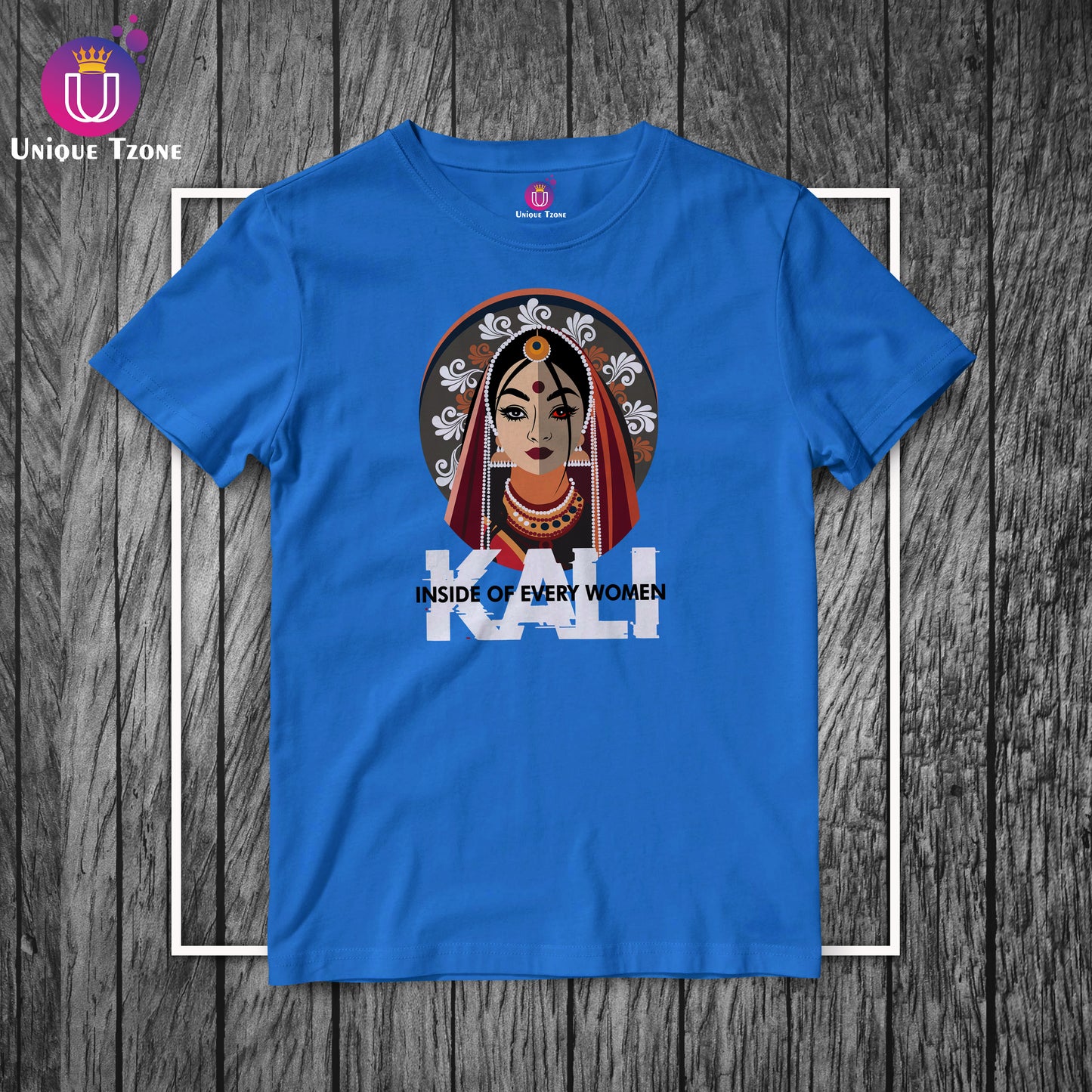 Maa Kali Inside Of Every Women Round Neck Half Sleeve Cotton Tshirt