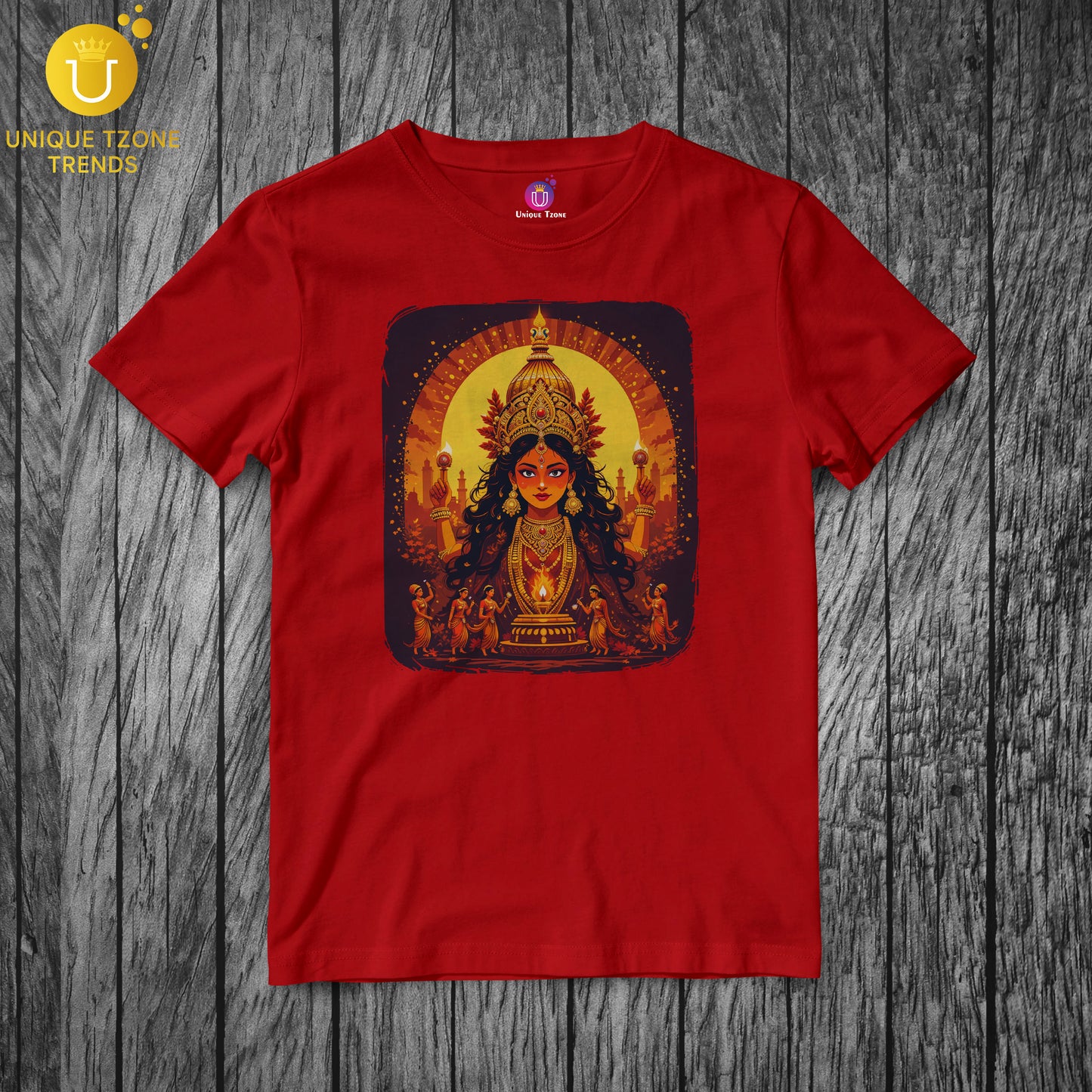 Maa Durga Durgati Nashini Half Sleeve Unisex Pure Cotton Tshirt