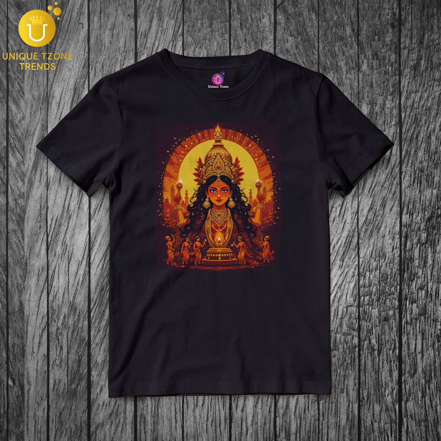 Maa Durga Durgati Nashini Half Sleeve Unisex Pure Cotton Tshirt
