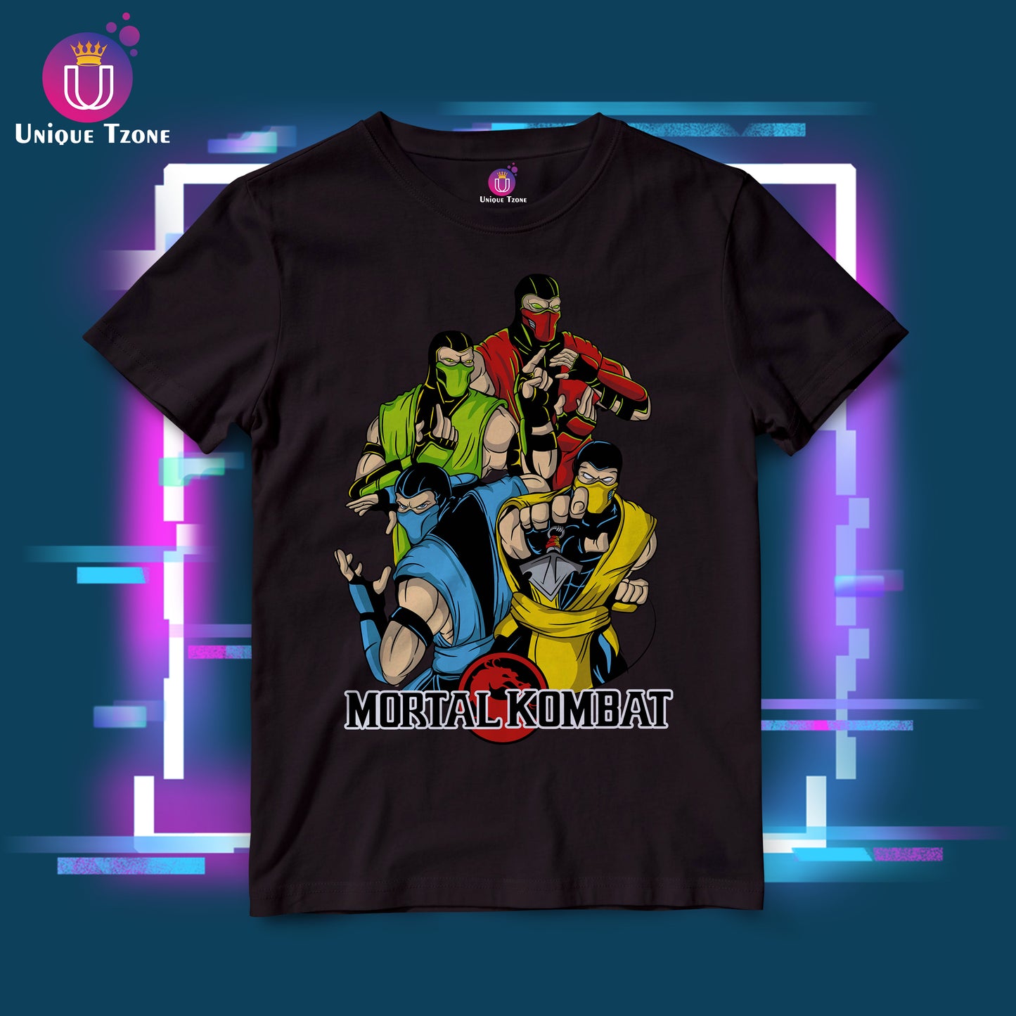 Mortal Kombat Anime Graphics Round Neck Half Sleeve Cotton Tshirt