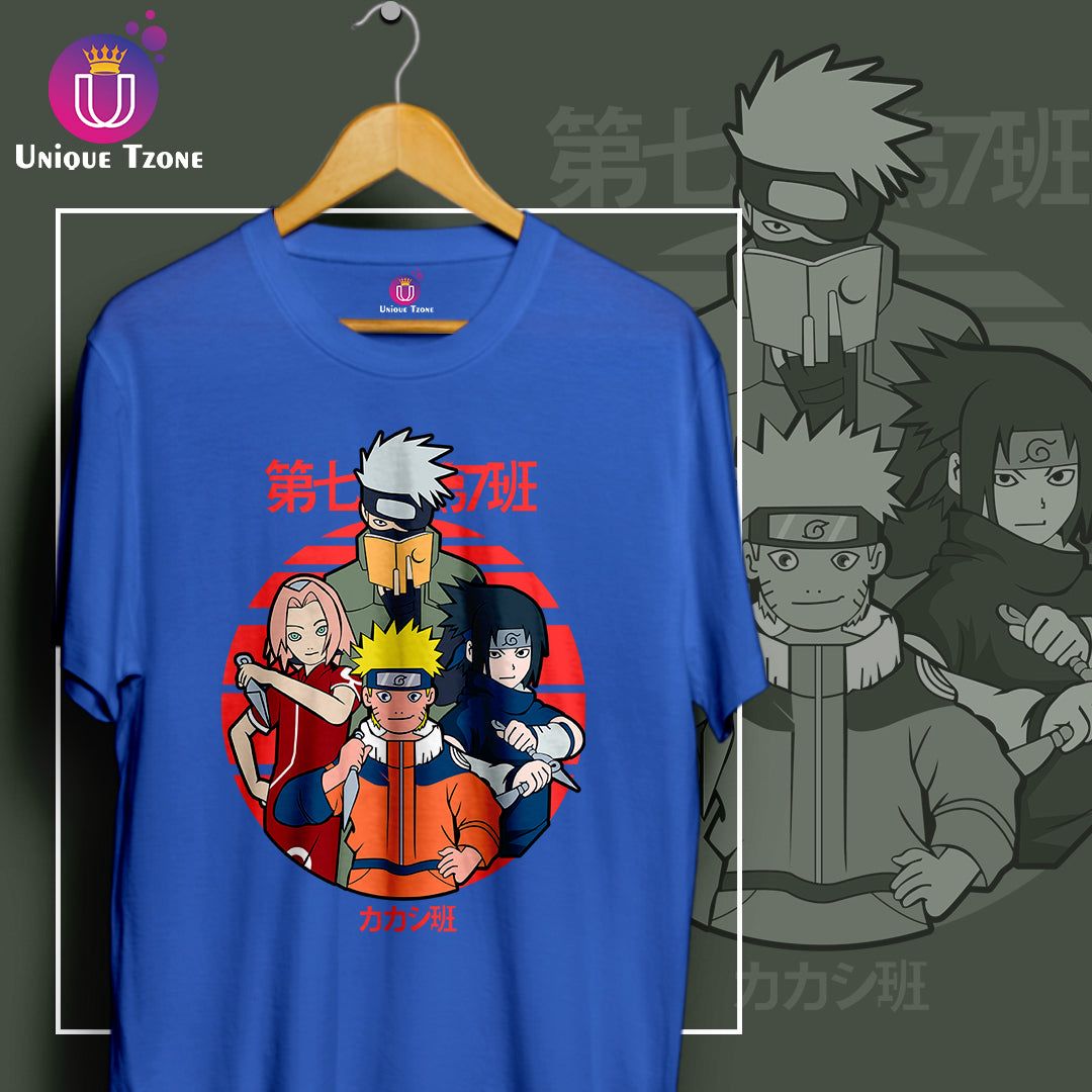 Akagi Gang Naruto Anime Round Neck Half Sleeve Unisex Cotton Tshirt